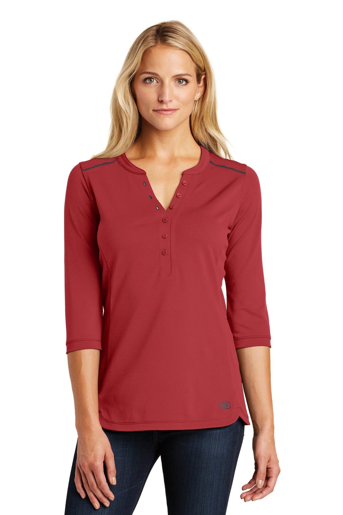 OGIO  Ladies Fuse Henley - Signal Red
