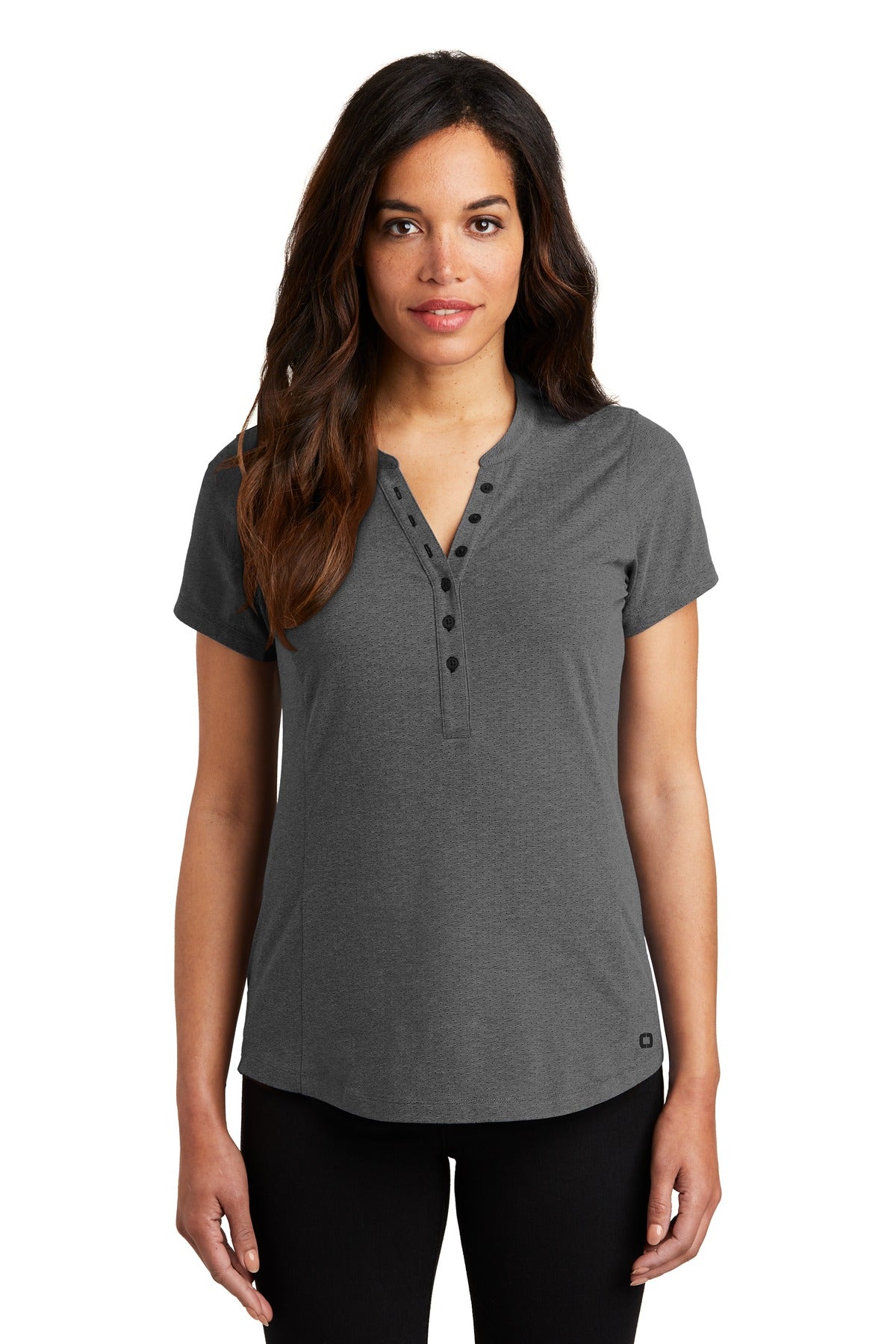OGIO   Women's Tread Henley - Blacktop Heather