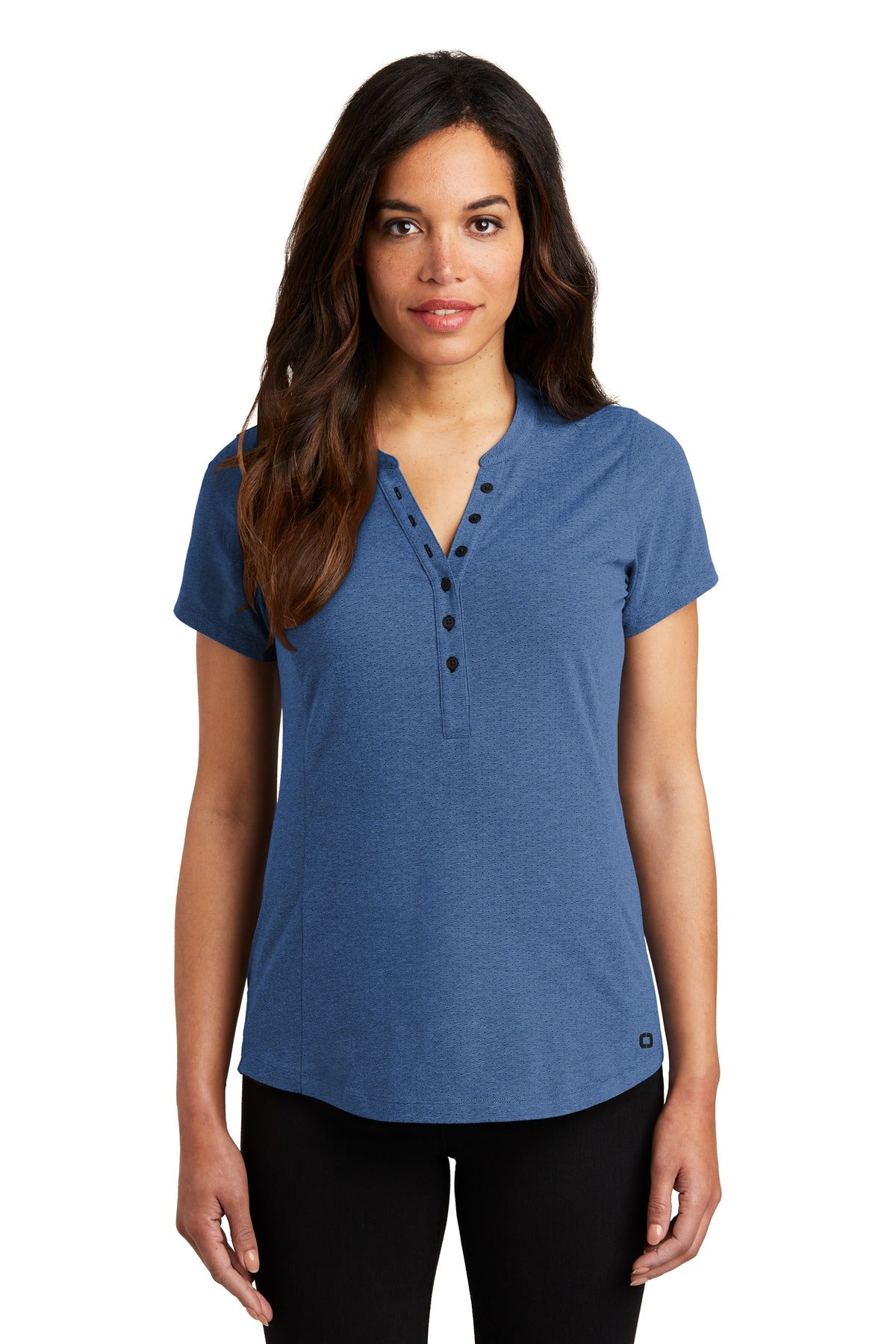 OGIO   Women's Tread Henley - Blue Heather