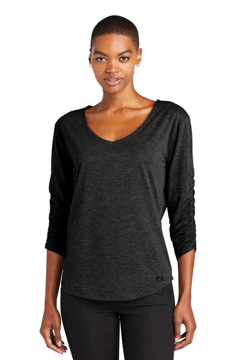 OGIO Women's Evolution V-Neck - Blacktop
