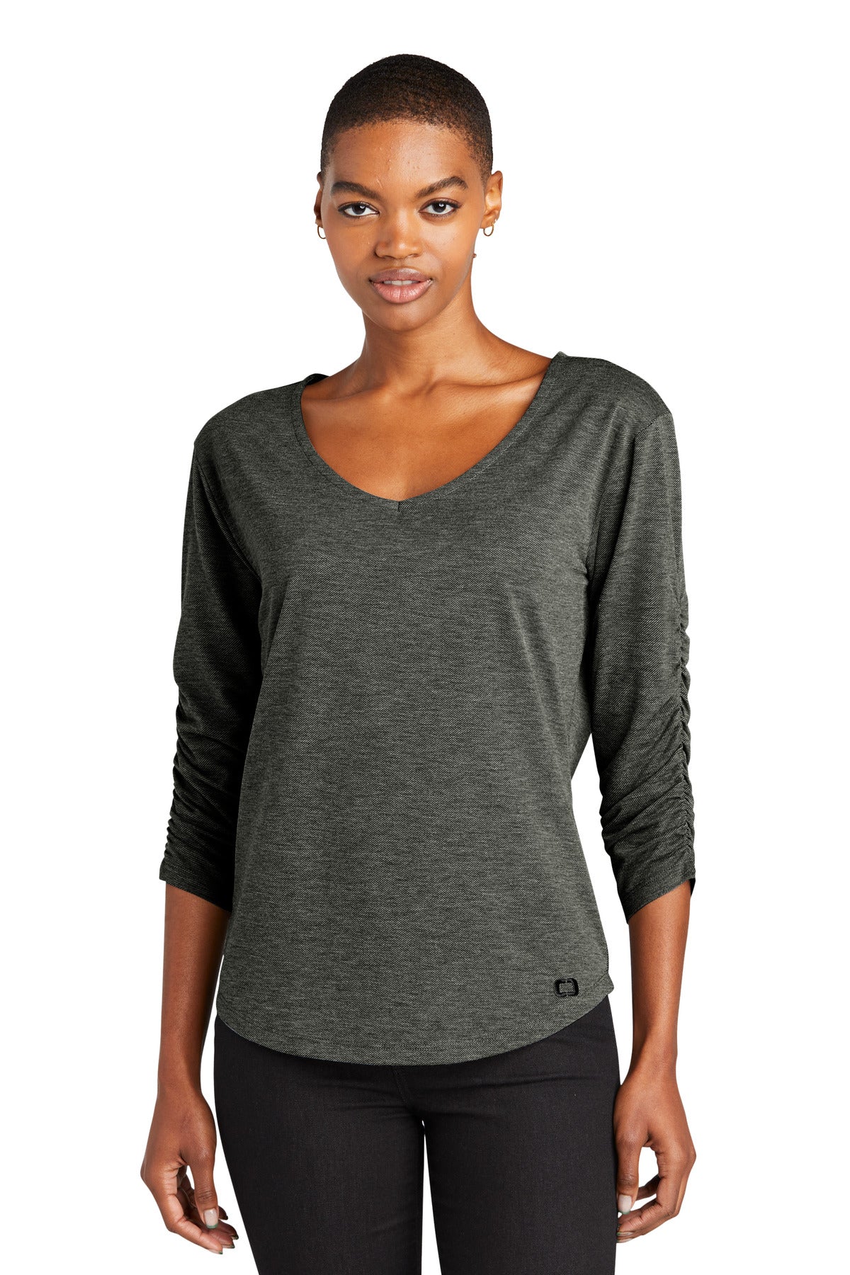 OGIO Women's Evolution V-Neck - Tarmac Grey
