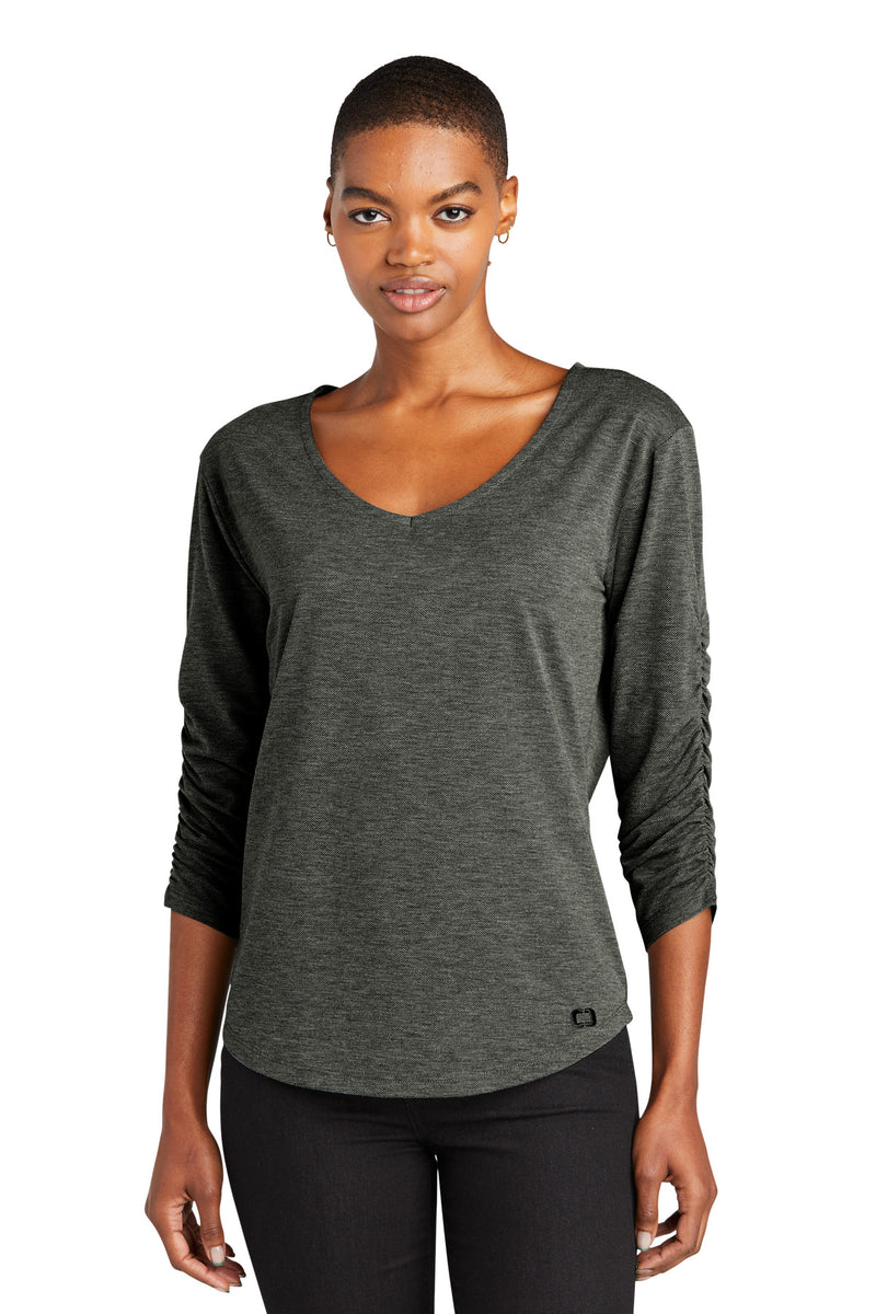 OGIO Women's Evolution V-Neck - Tarmac Grey