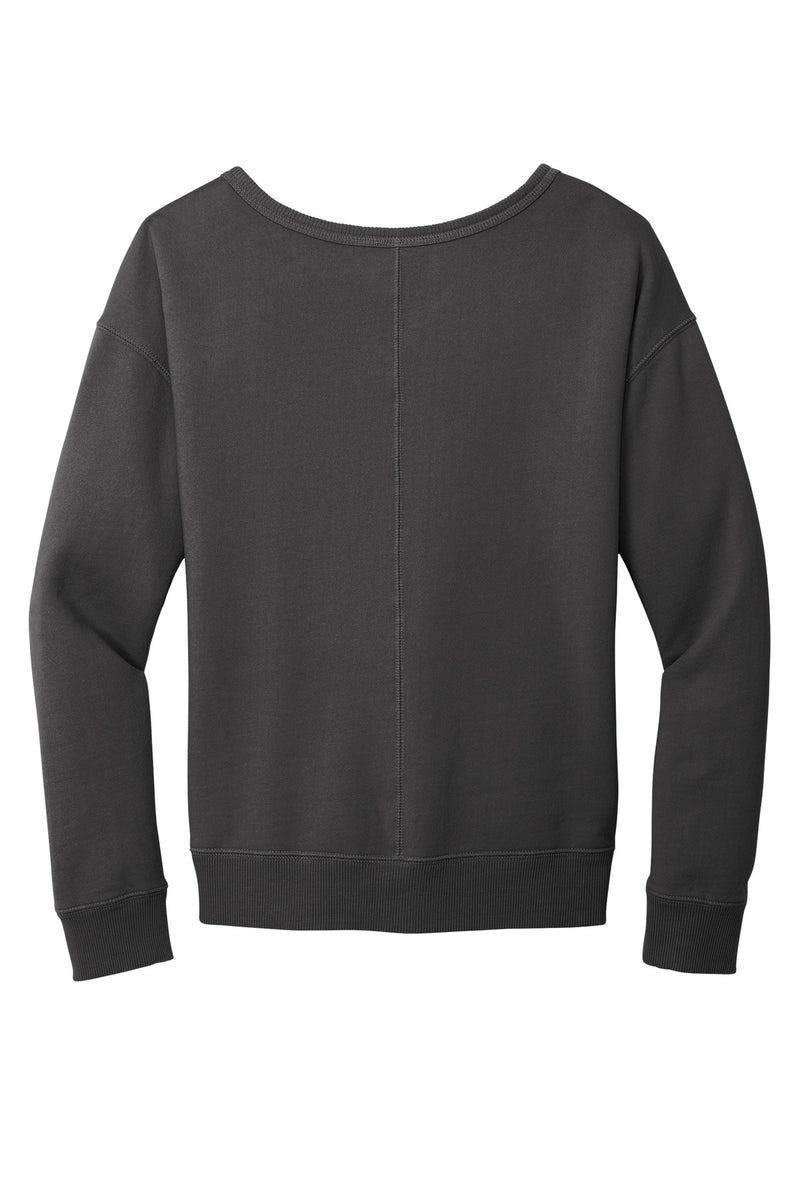 Port & Co Women's Beach Wash Garment-Dyed V-Neck Sweatshirt - Coal