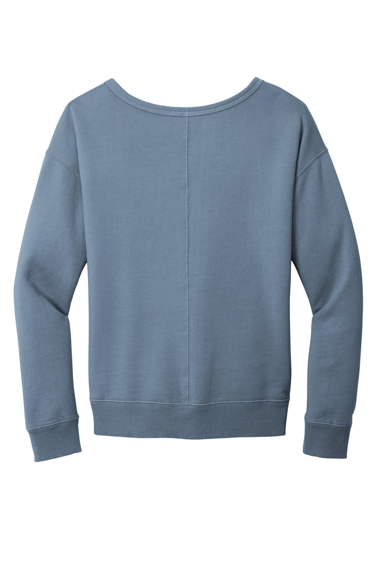 Port & Co Women's Beach Wash Garment-Dyed V-Neck Sweatshirt - Faded Denim