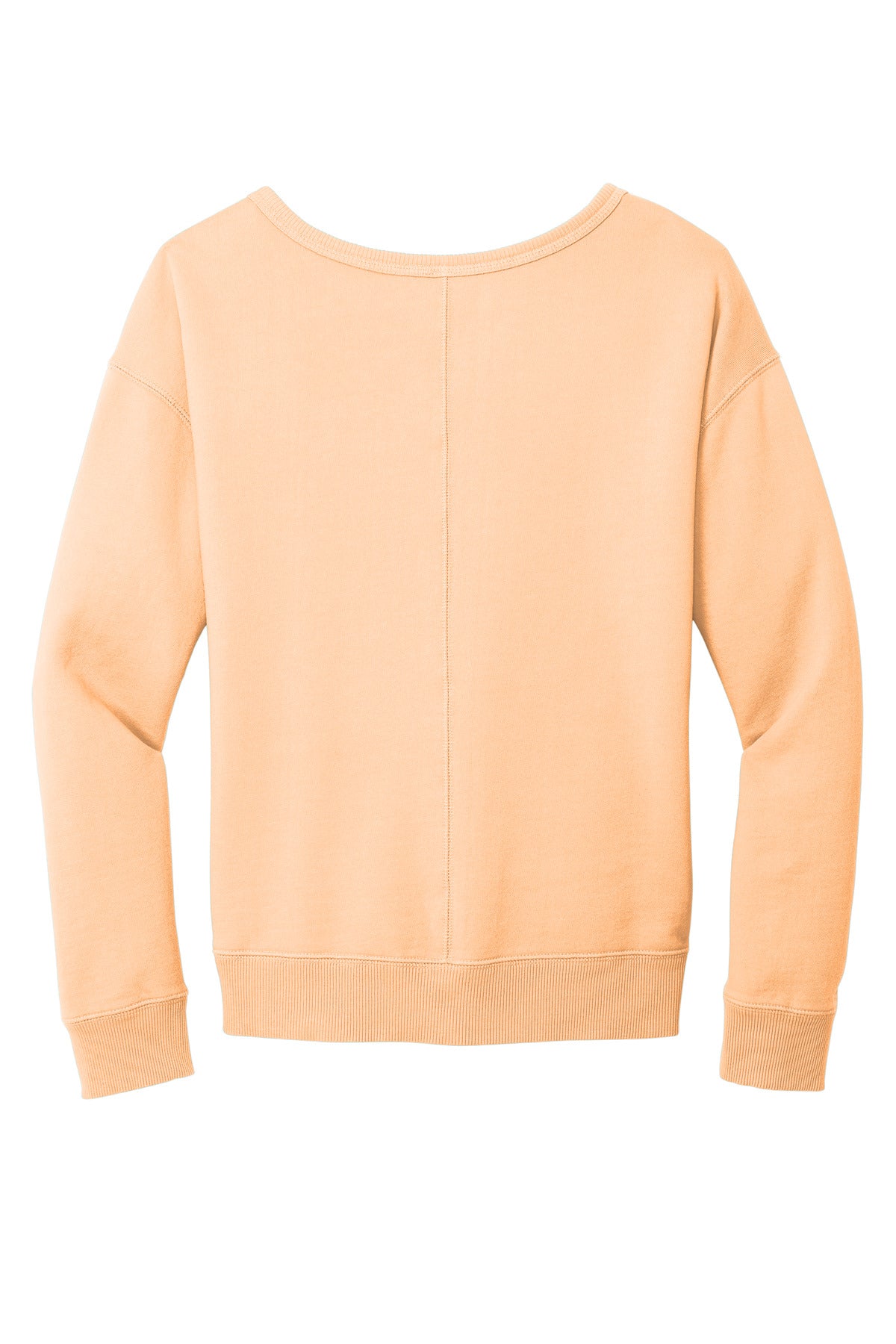 Port & Co Women's Beach Wash Garment-Dyed V-Neck Sweatshirt - Peach