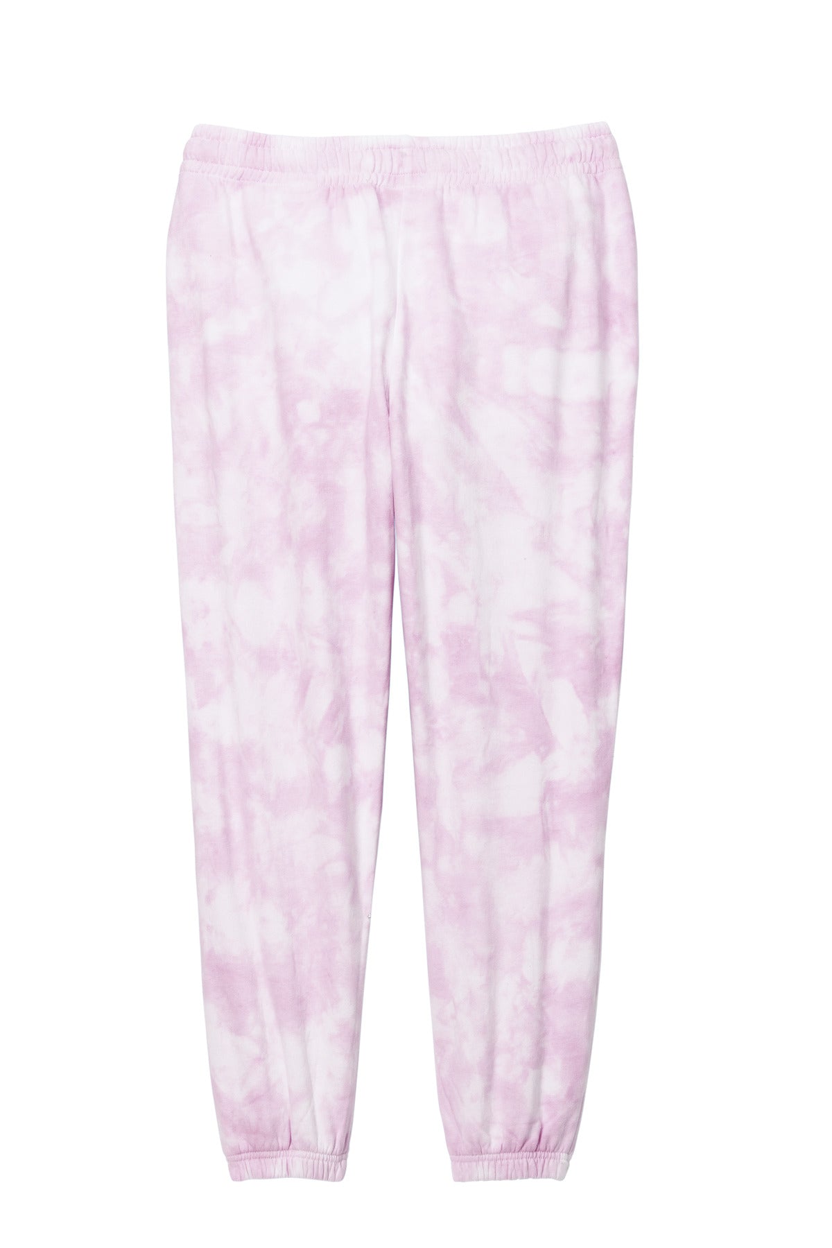 Port & Co Women's Beach Wash Cloud Tie-Dye Sweatpant - Cerise Pink