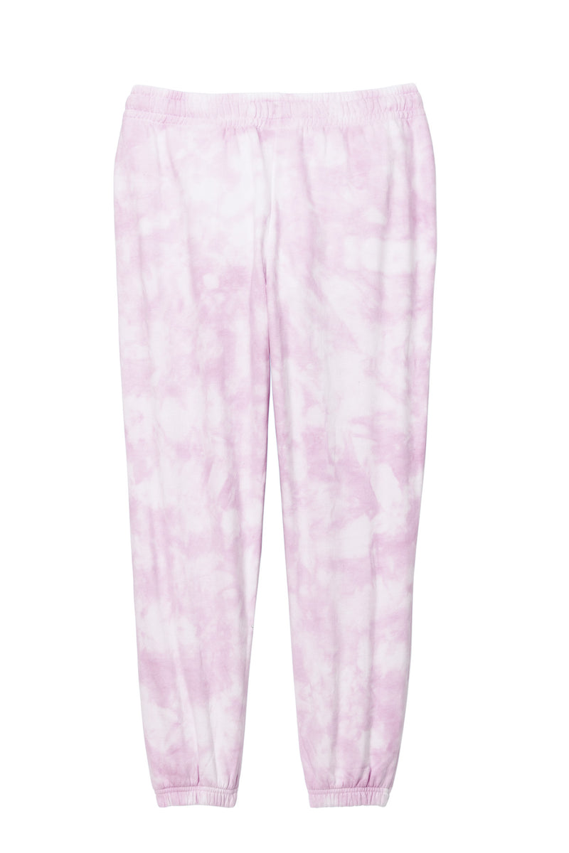 Port & Co Women's Beach Wash Cloud Tie-Dye Sweatpant - Cerise Pink