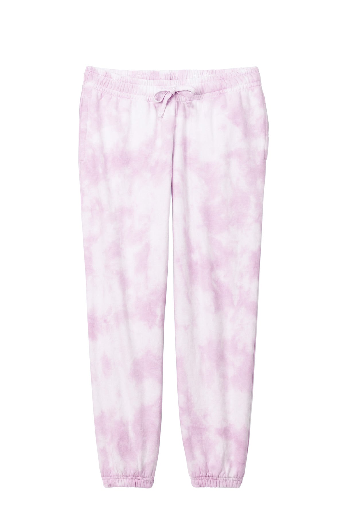 Port & Co Women's Beach Wash Cloud Tie-Dye Sweatpant - Cerise Pink