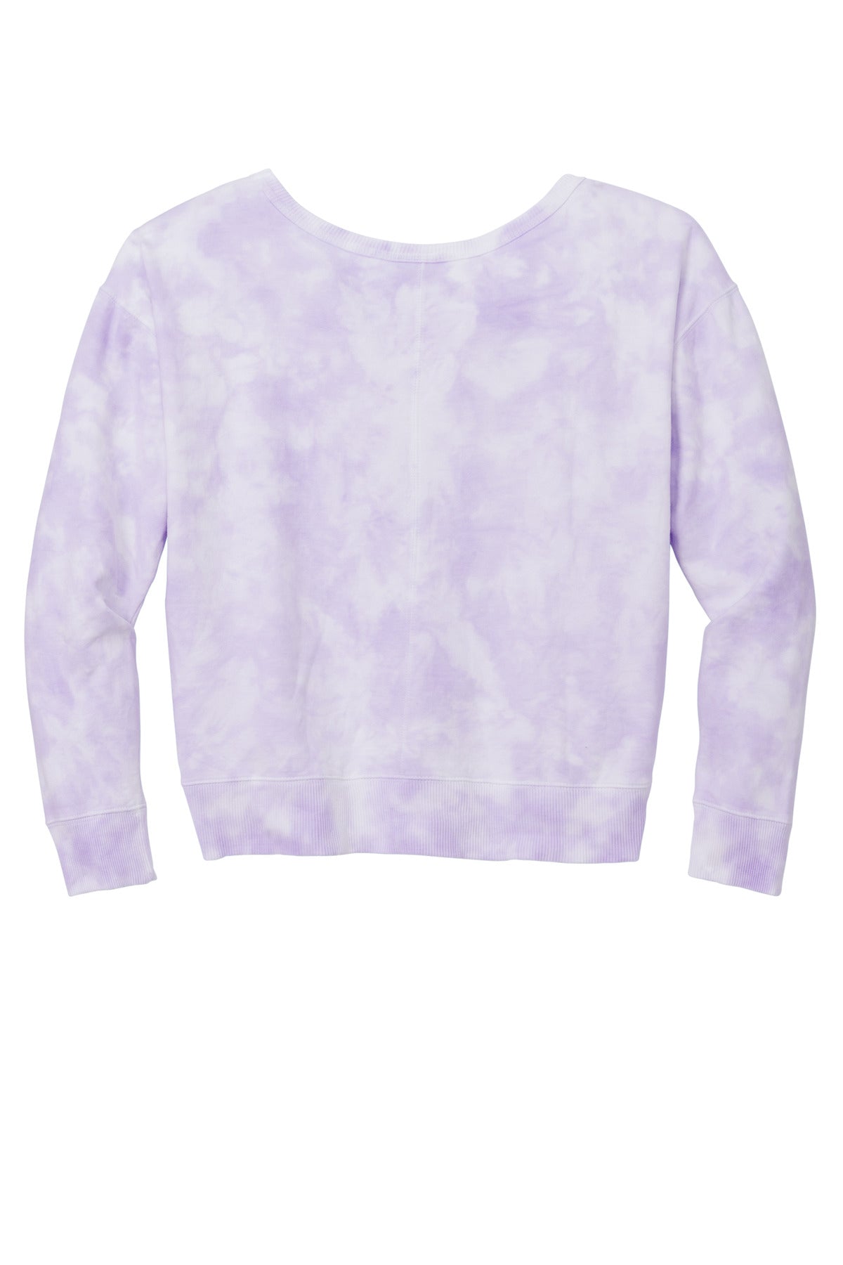 Port & Co Women's Beach Wash Cloud Tie-Dye V-Neck Sweatshirt - Amethyst