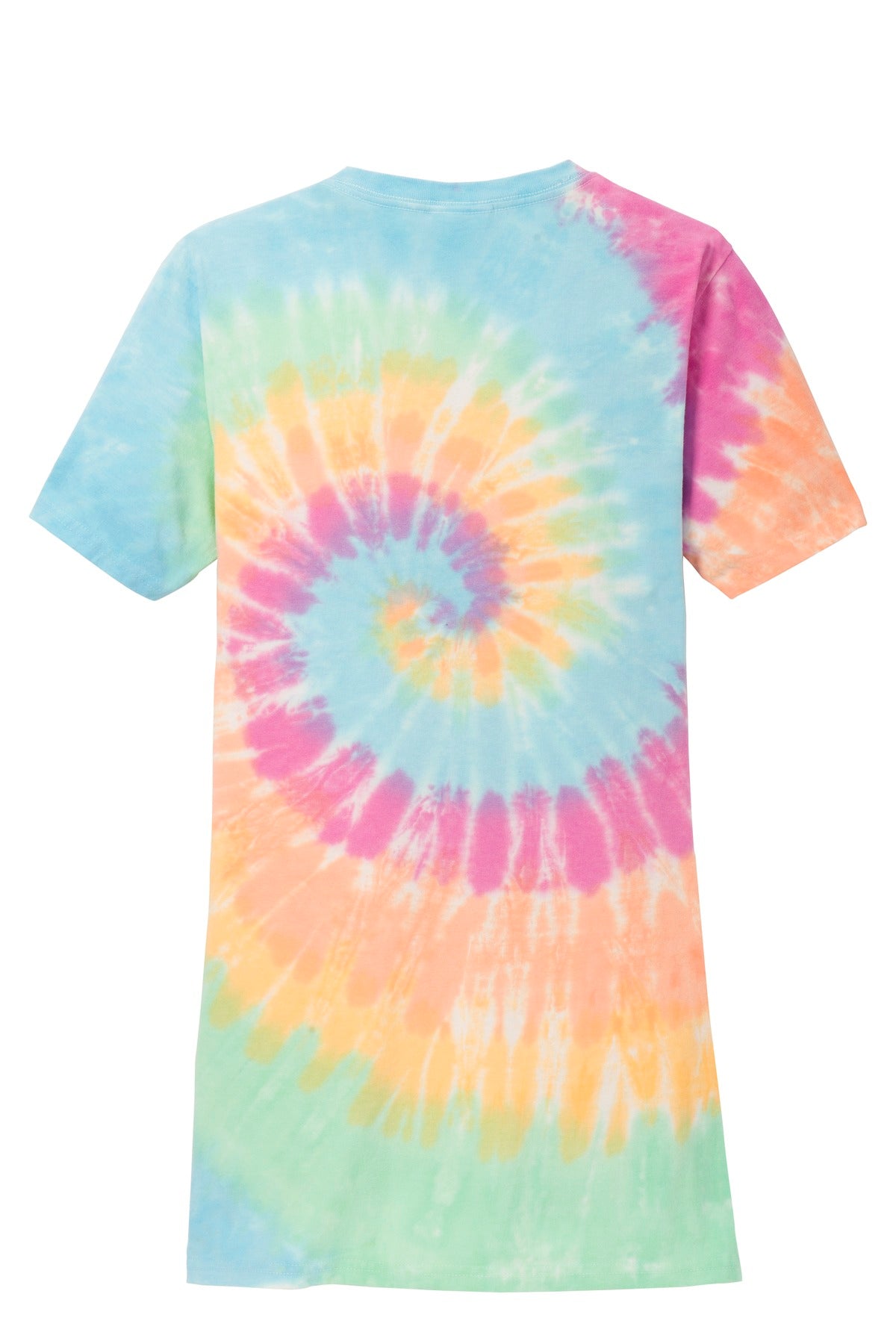 Port & Co Women's Tie-Dye V-Neck Tee - Pastel Rainbow