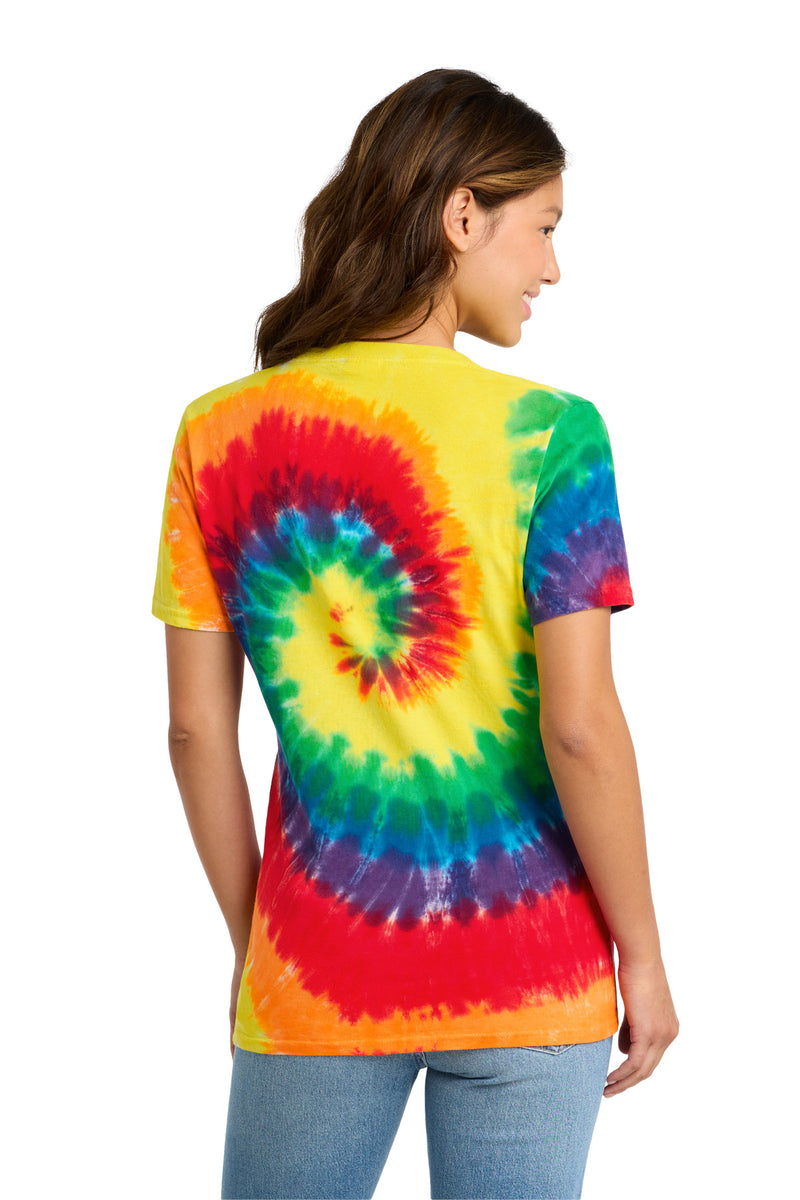 Port & Co Women's Tie-Dye V-Neck Tee - Rainbow