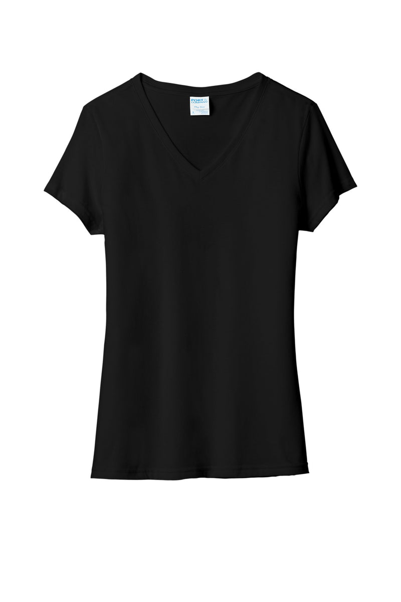 Port & Co Women's Tri-Blend V-Neck Tee - Black