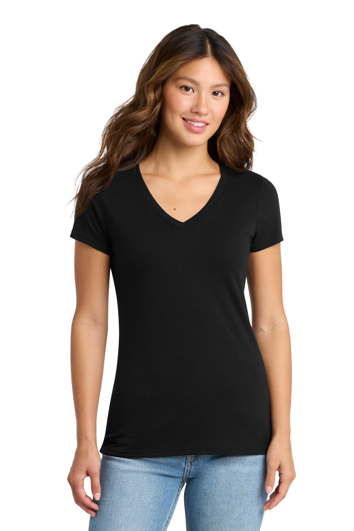 Port & Co Women's Tri-Blend V-Neck Tee - Black