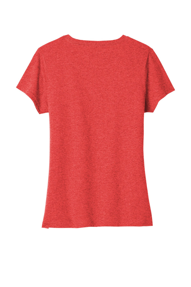 Port & Co Women's Tri-Blend V-Neck Tee - Bright Red Heather