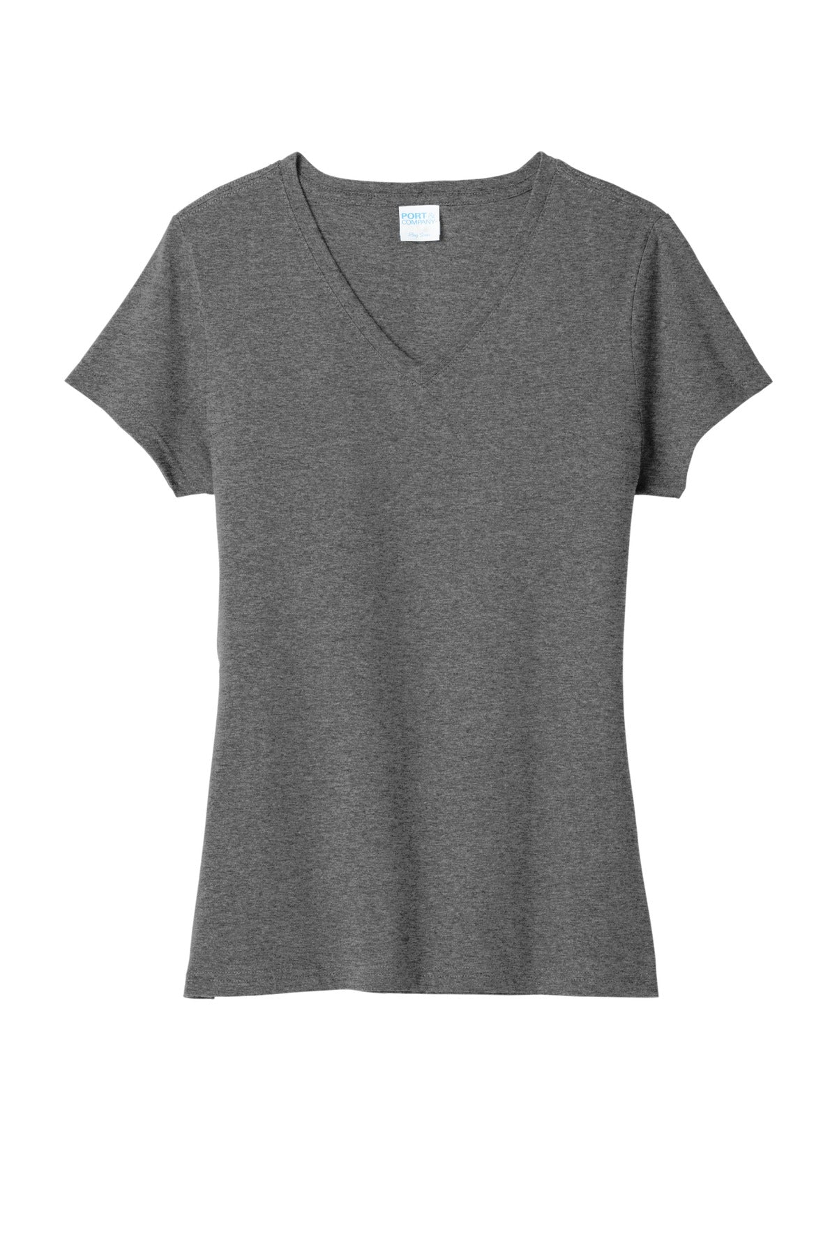 Port & Co Women's Tri-Blend V-Neck Tee - Graphite Heather