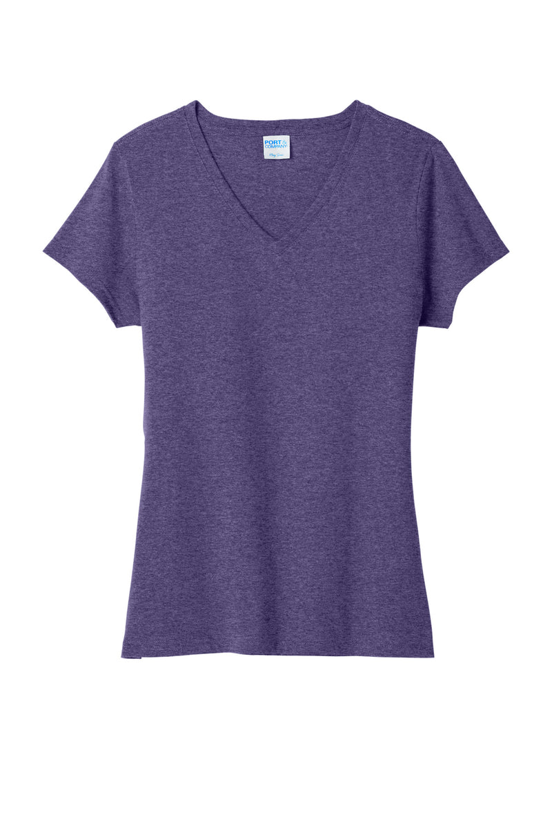 Port & Co Women's Tri-Blend V-Neck Tee - Team Purple Heather