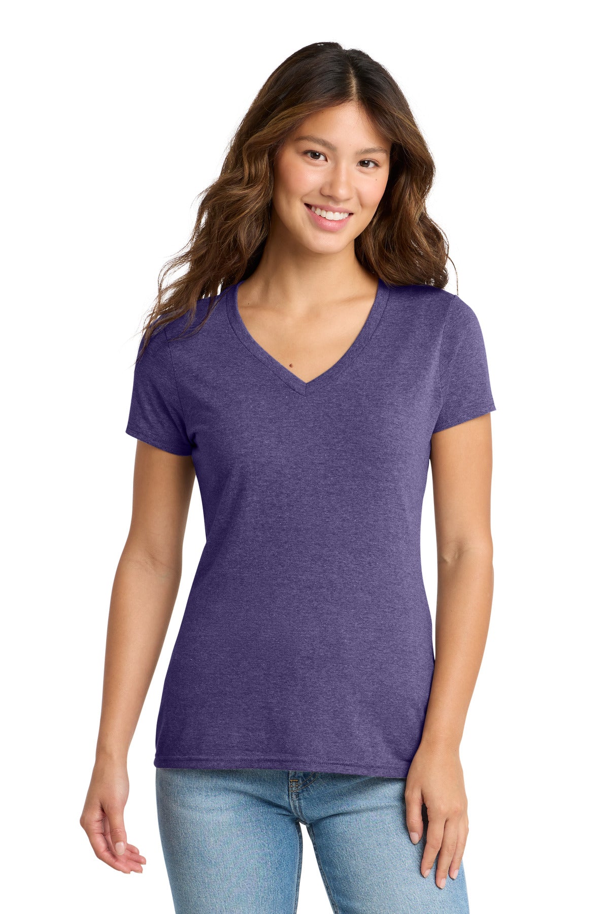 Port & Co Women's Tri-Blend V-Neck Tee - Team Purple Heather