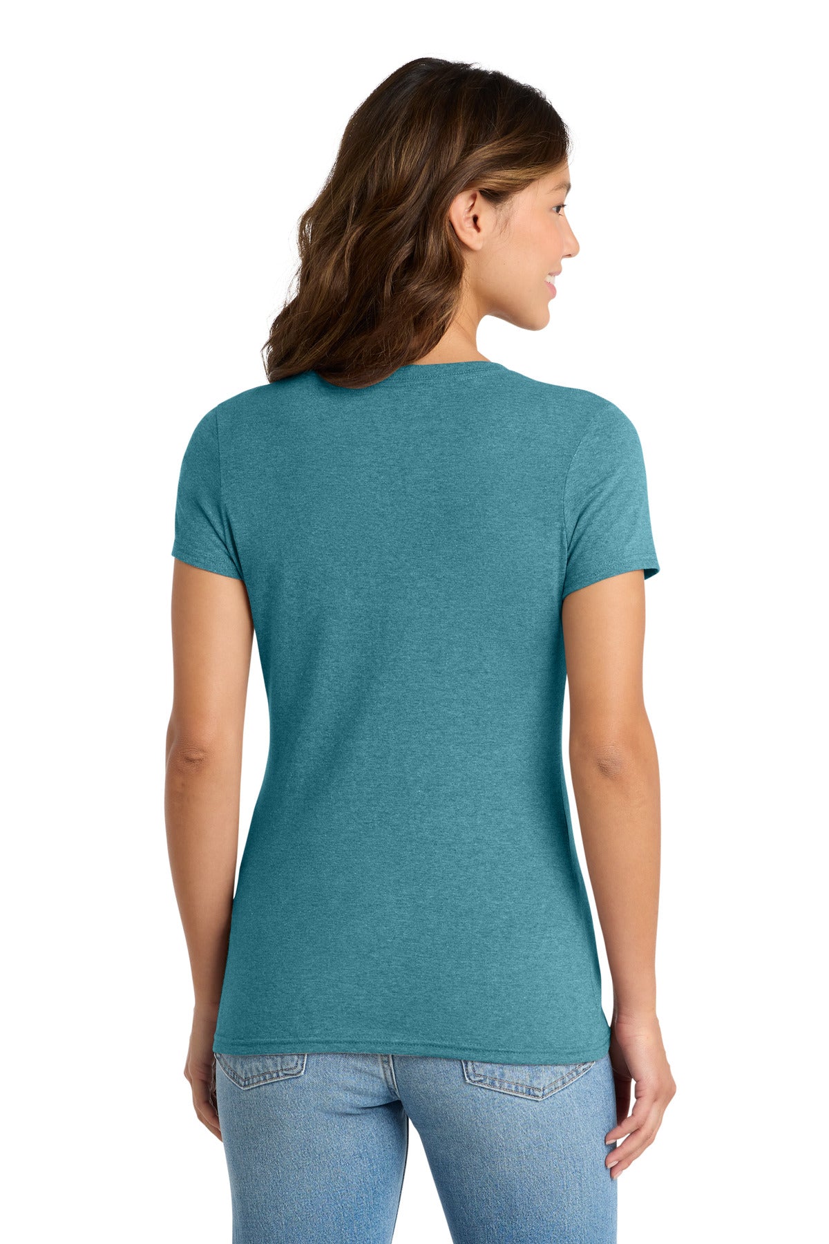 Port & Co Women's Tri-Blend V-Neck Tee - Vivid Teal Heather