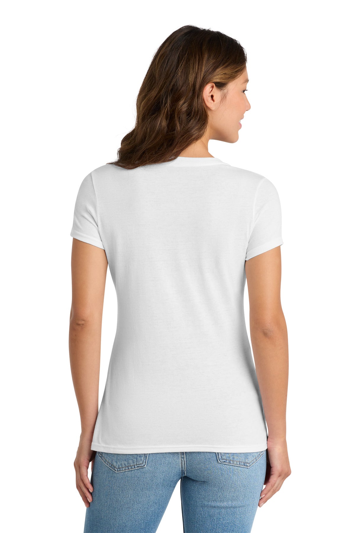 Port & Co Women's Tri-Blend V-Neck Tee - White