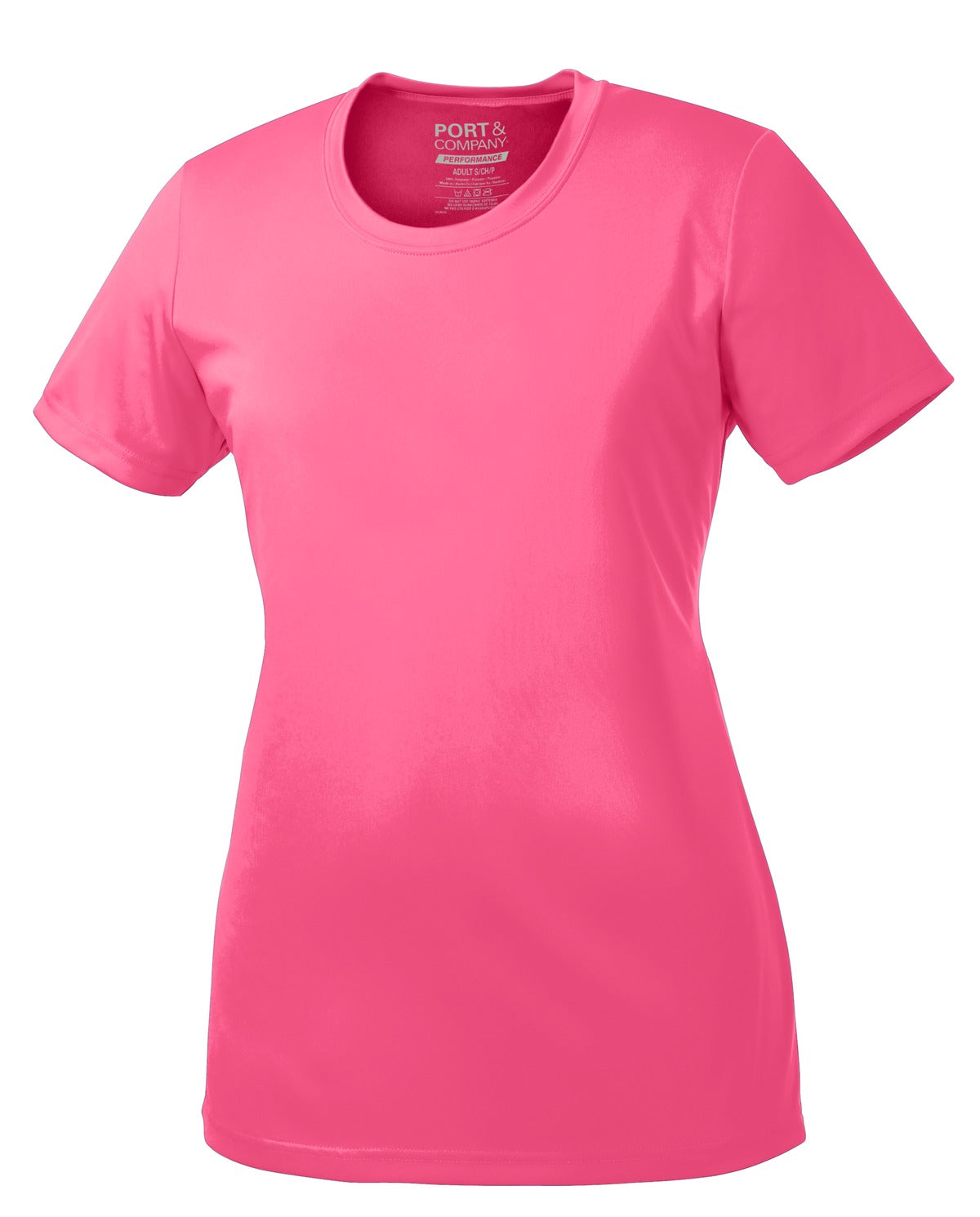 Port & Co Women's Performance Tee - Neon Pink