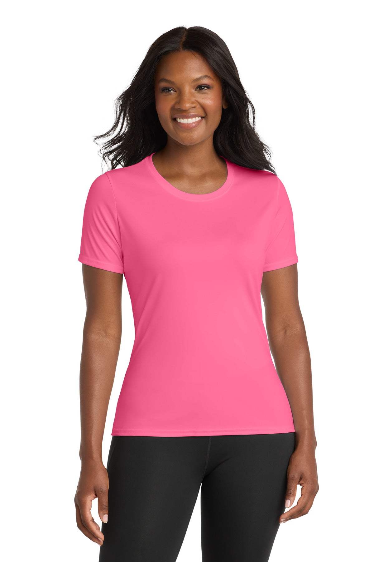 Port & Co Women's Performance Tee - Neon Pink
