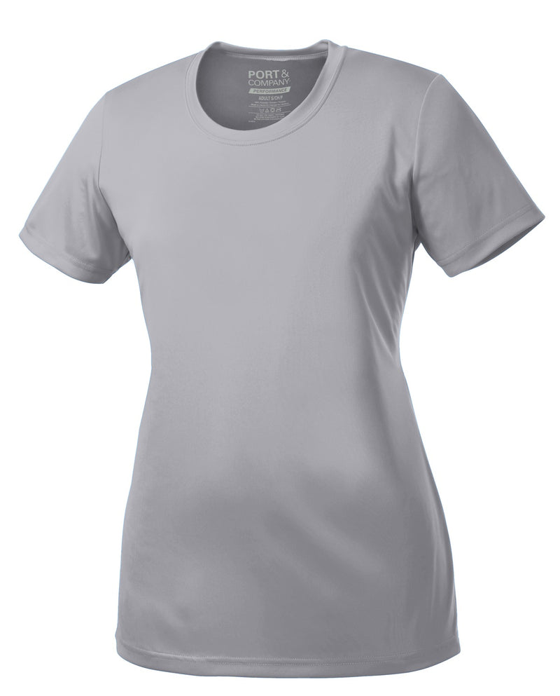 Port & Co Women's Performance Tee - Silver
