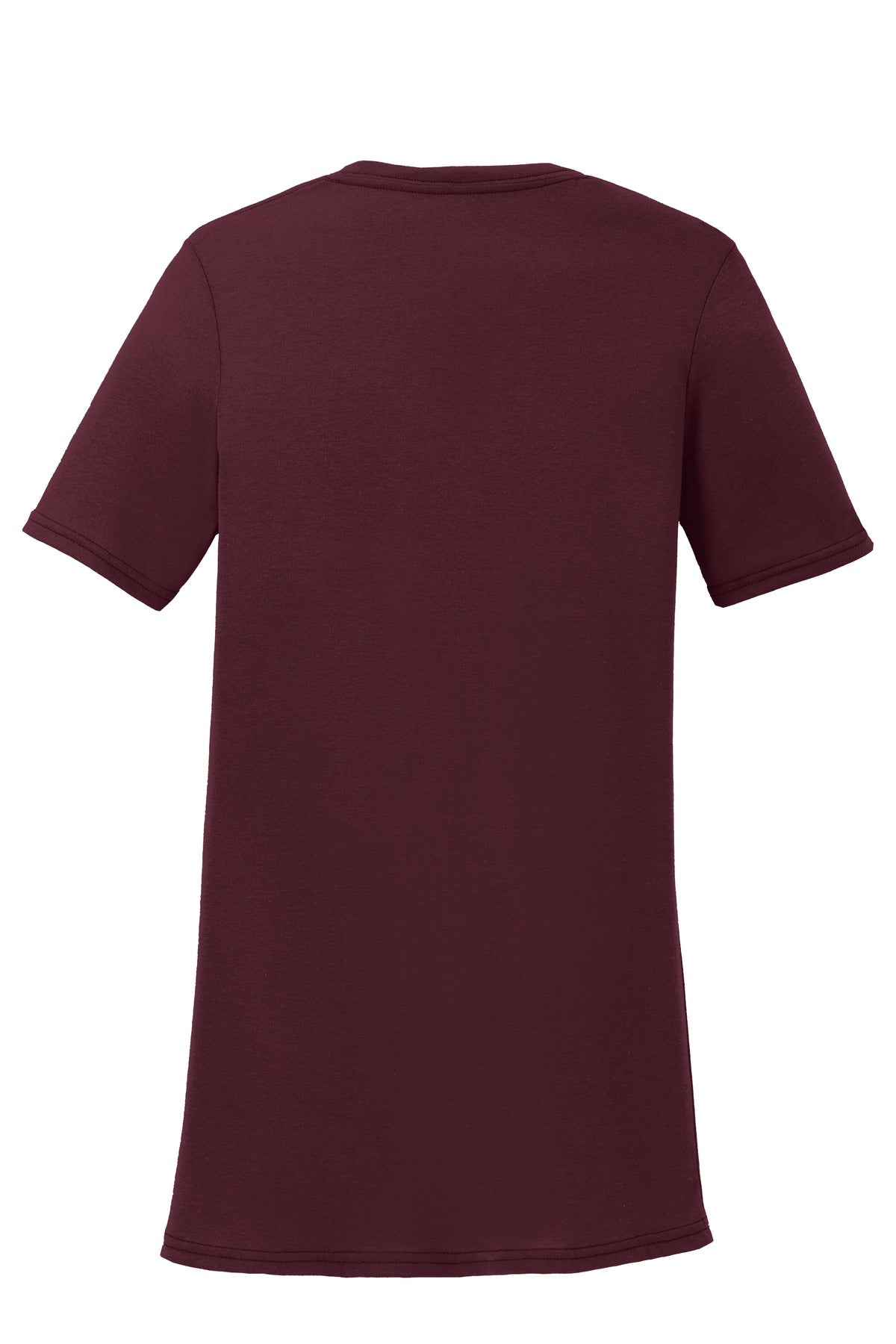 Port & Co Women's Performance Blend V-Neck Tee - Athletic Maroon