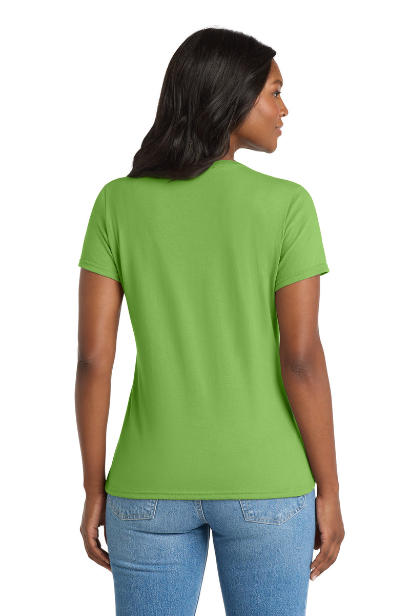 Port & Co Women's Performance Blend V-Neck Tee - Lime