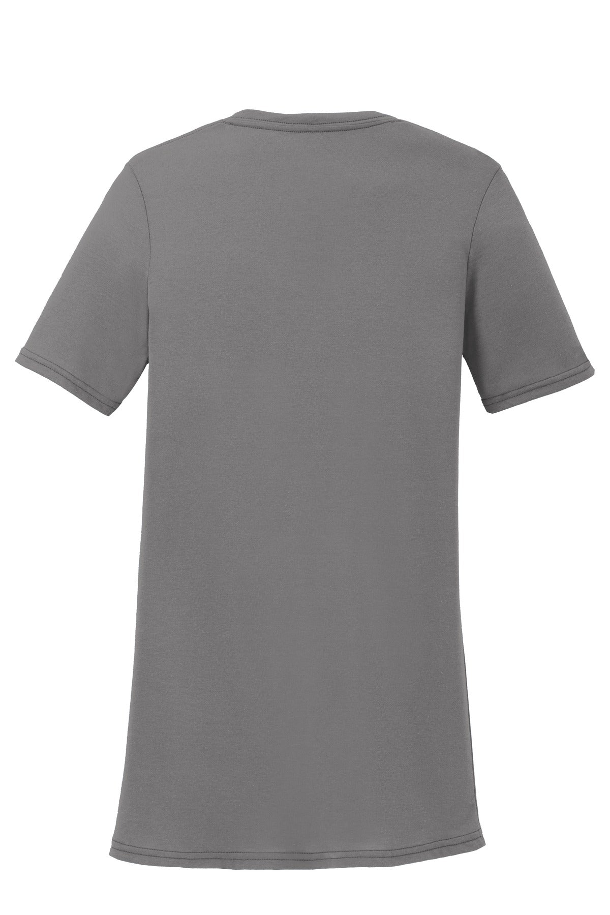 Port & Co Women's Performance Blend V-Neck Tee - Medium Grey