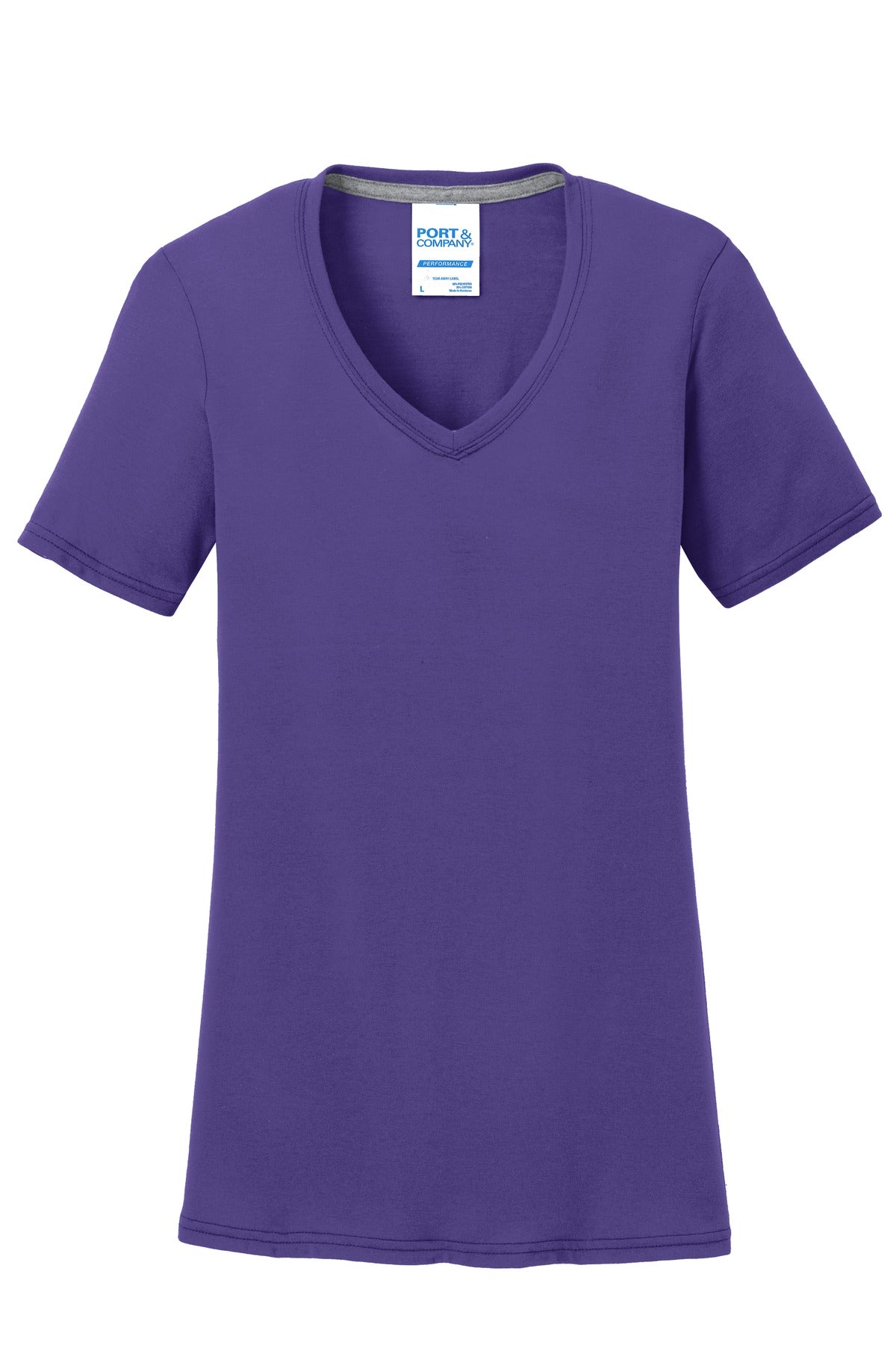 Port & Co Women's Performance Blend V-Neck Tee - Purple