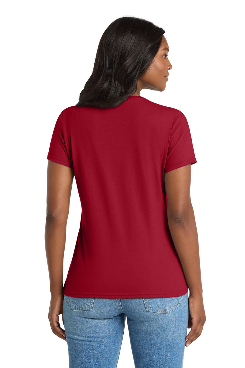 Port & Co Women's Performance Blend V-Neck Tee - Red