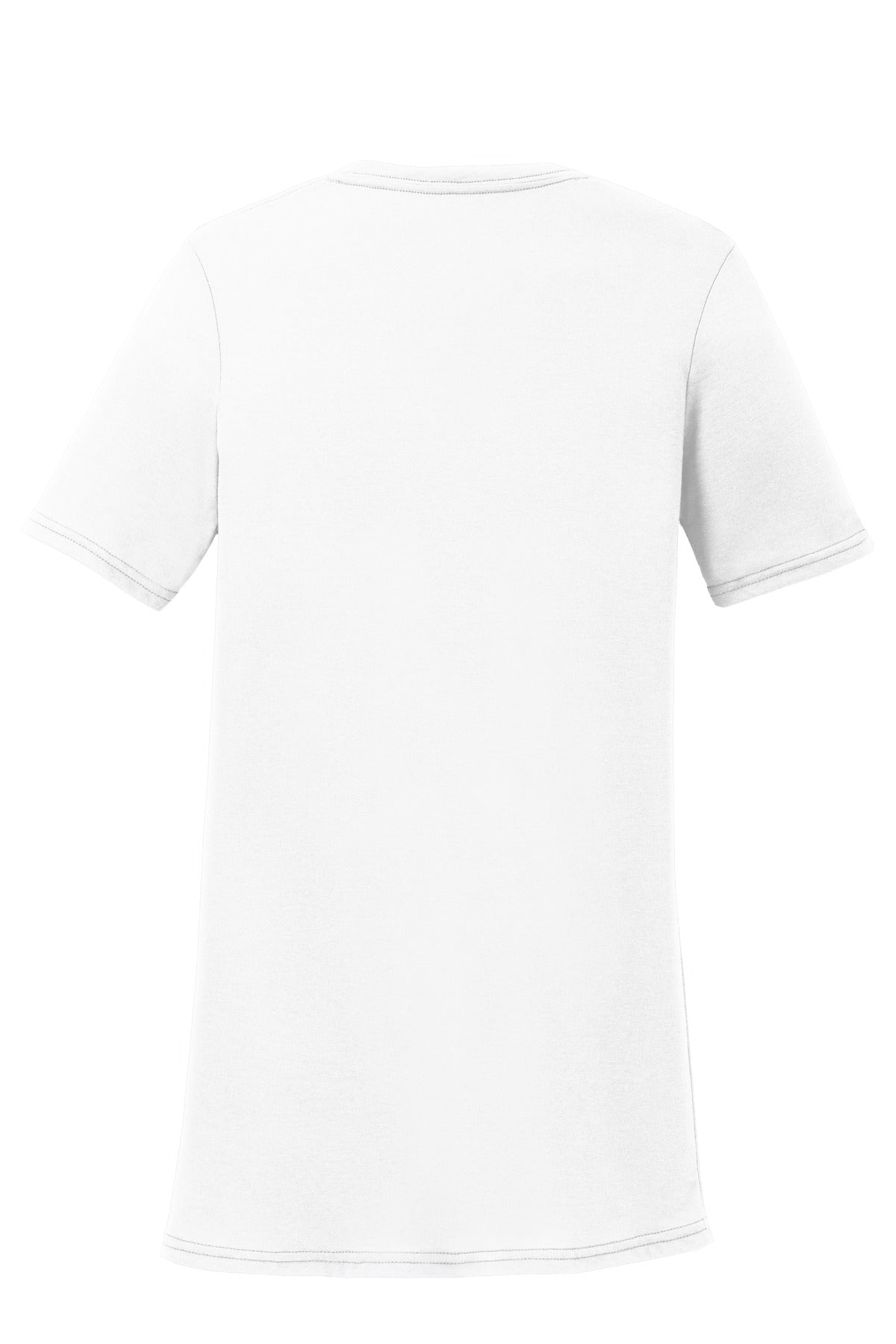 Port & Co Women's Performance Blend V-Neck Tee - White