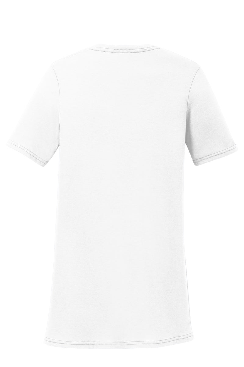 Port & Co Women's Performance Blend V-Neck Tee - White