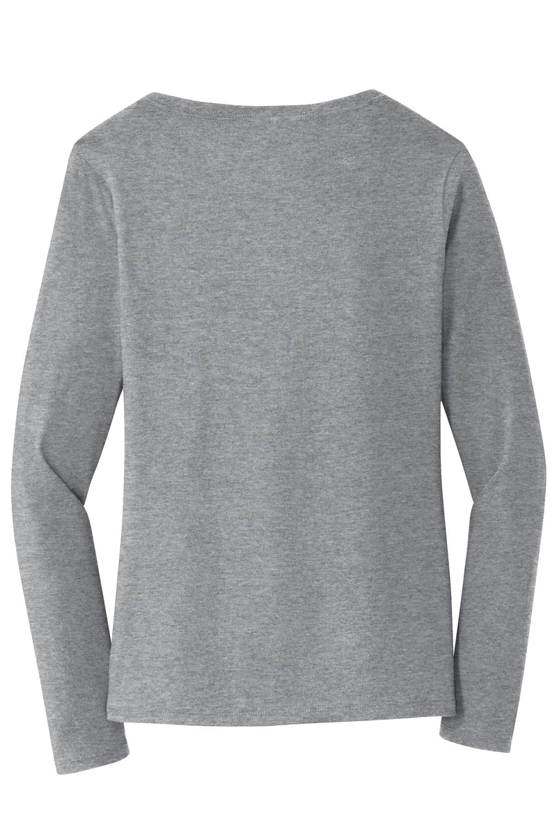 Port & Co Women's Long Sleeve Fan Favorite V-Neck Tee - Athletic Heather