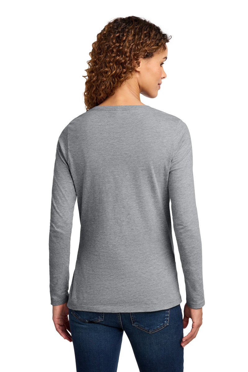 Port & Co Women's Long Sleeve Fan Favorite V-Neck Tee - Athletic Heather