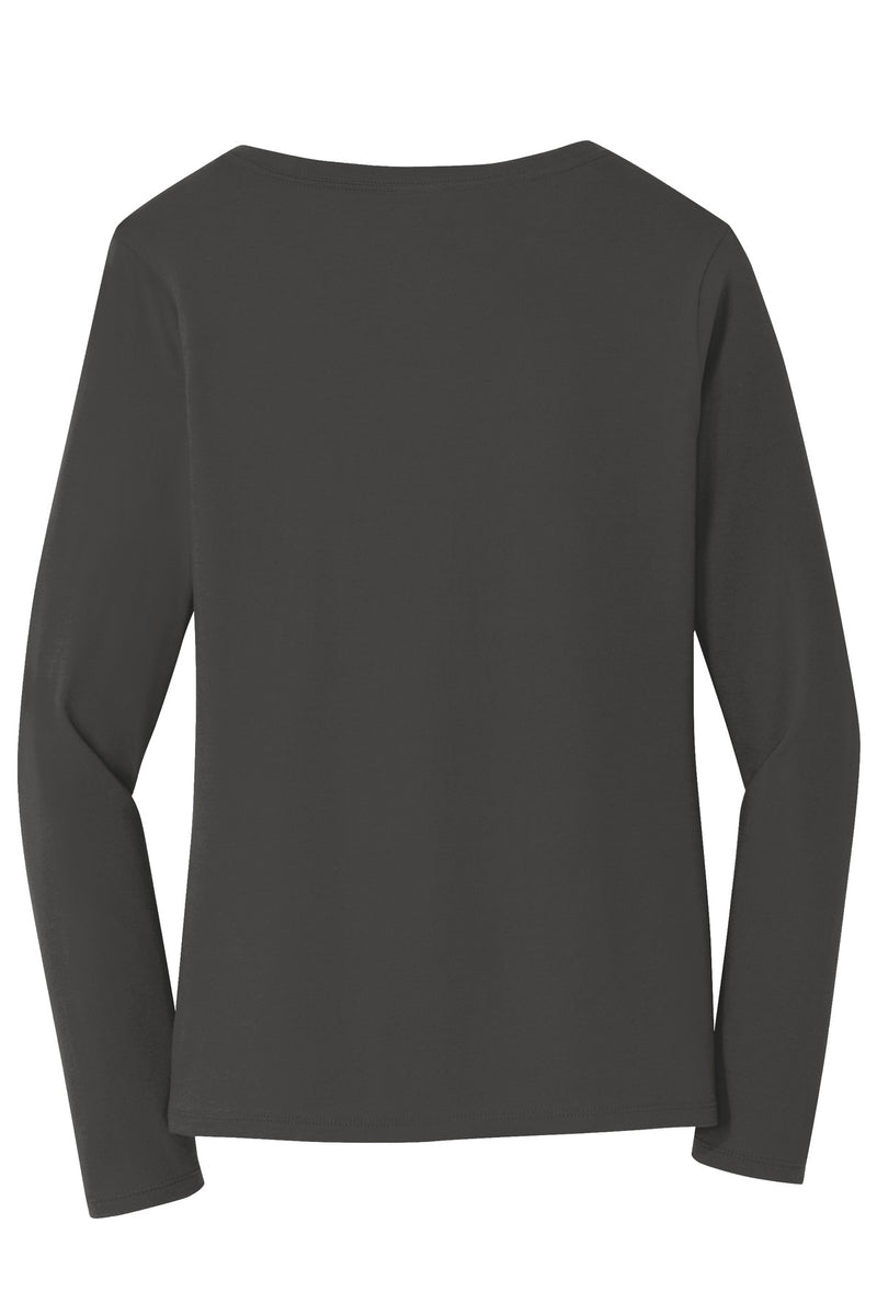 Port & Co Women's Long Sleeve Fan Favorite V-Neck Tee - Charcoal