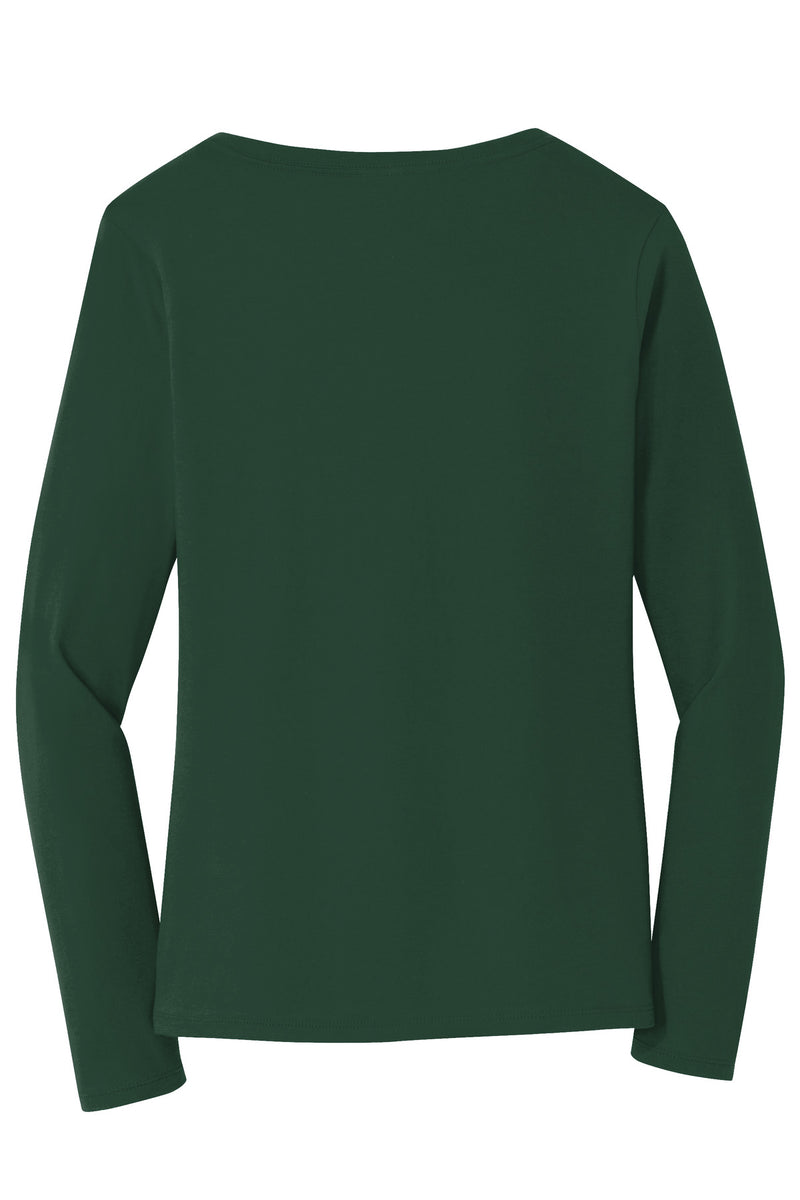 Port & Co Women's Long Sleeve Fan Favorite V-Neck Tee - Forest Green