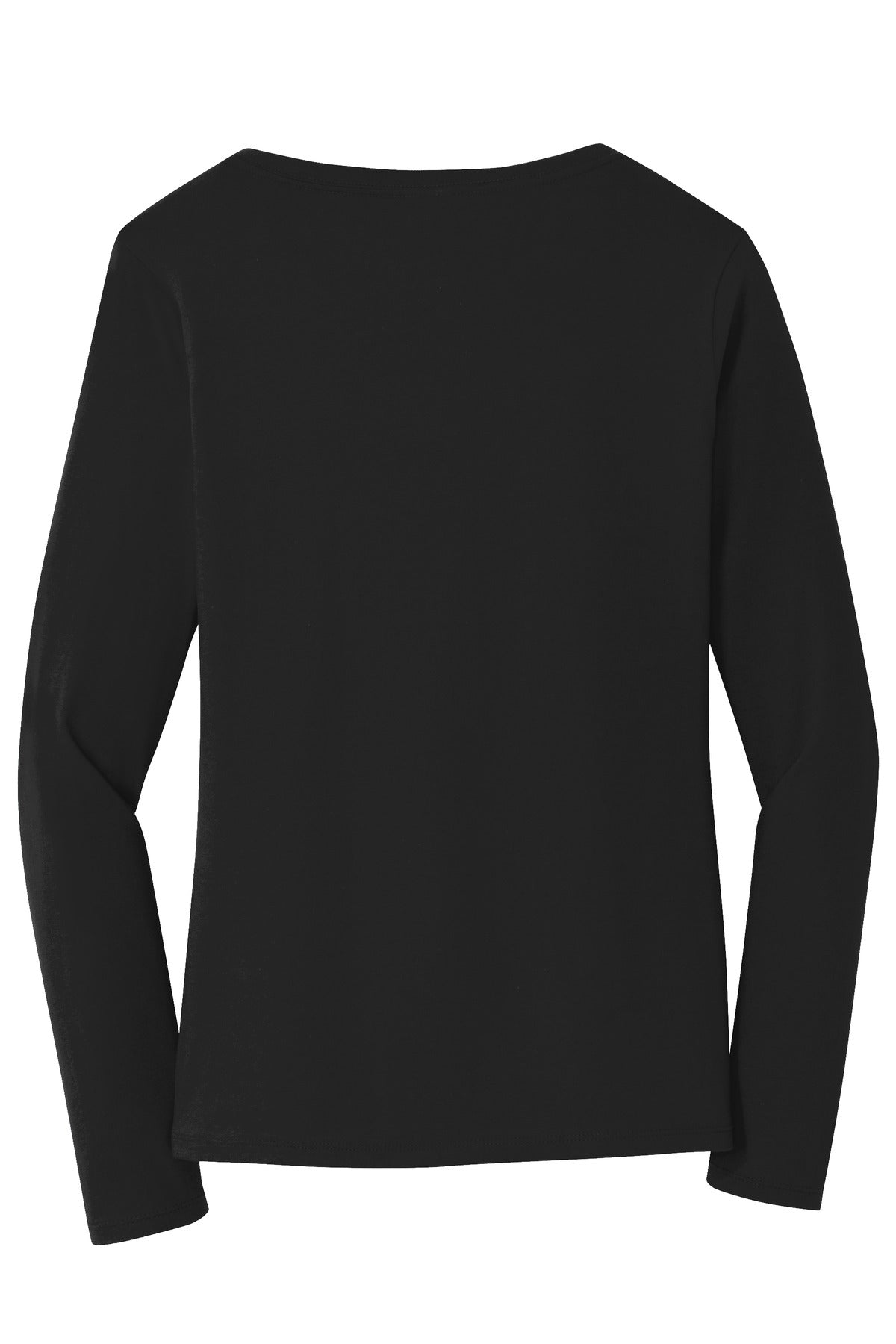 Port & Co Women's Long Sleeve Fan Favorite V-Neck Tee - Jet Black