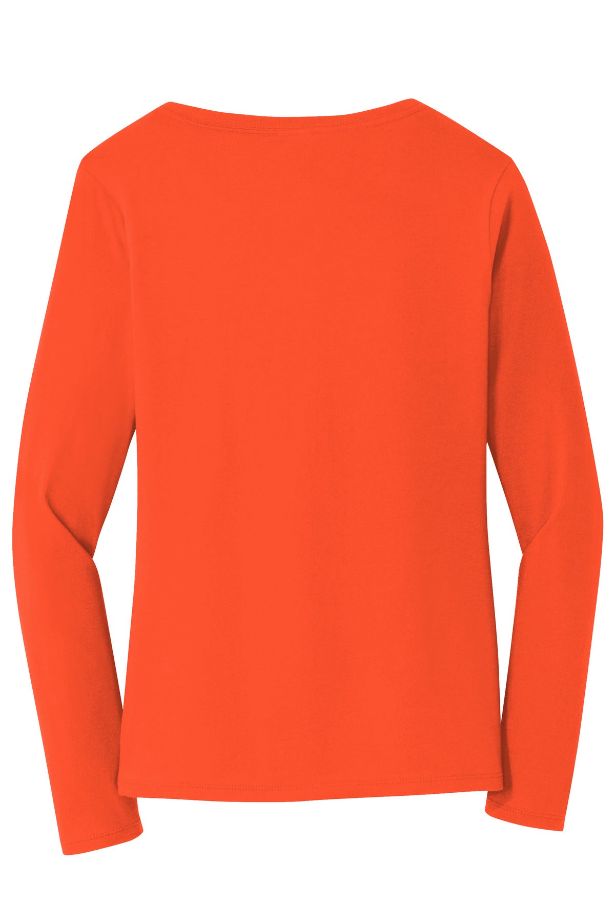 Port & Co Women's Long Sleeve Fan Favorite V-Neck Tee - Orange