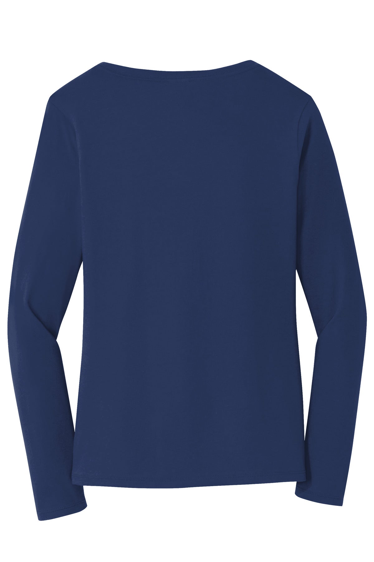 Port & Co Women's Long Sleeve Fan Favorite V-Neck Tee - Team Navy