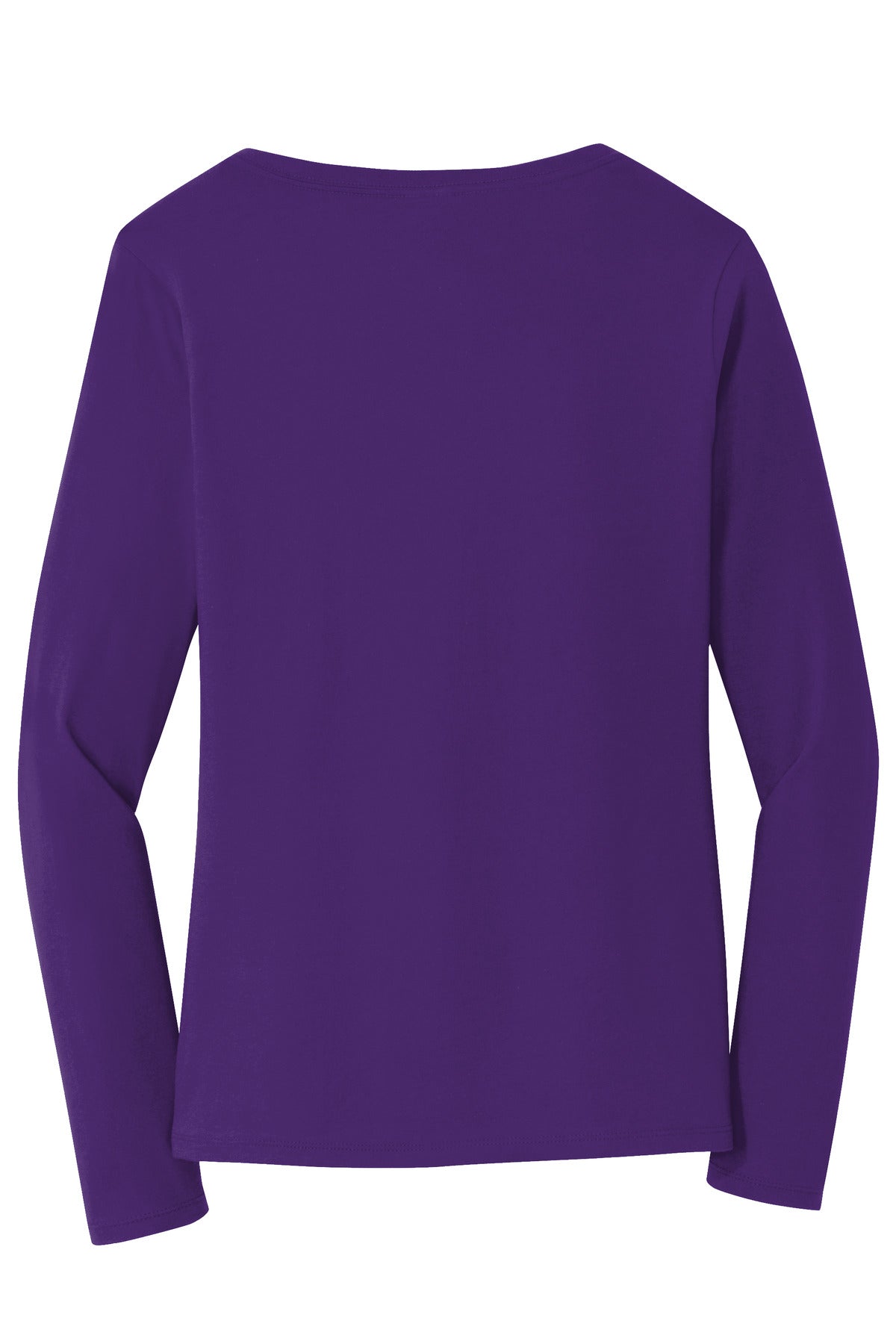 Port & Co Women's Long Sleeve Fan Favorite V-Neck Tee - Team Purple