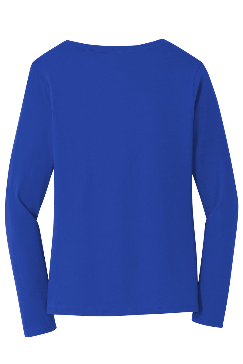 Port & Co Women's Long Sleeve Fan Favorite V-Neck Tee - True Royal
