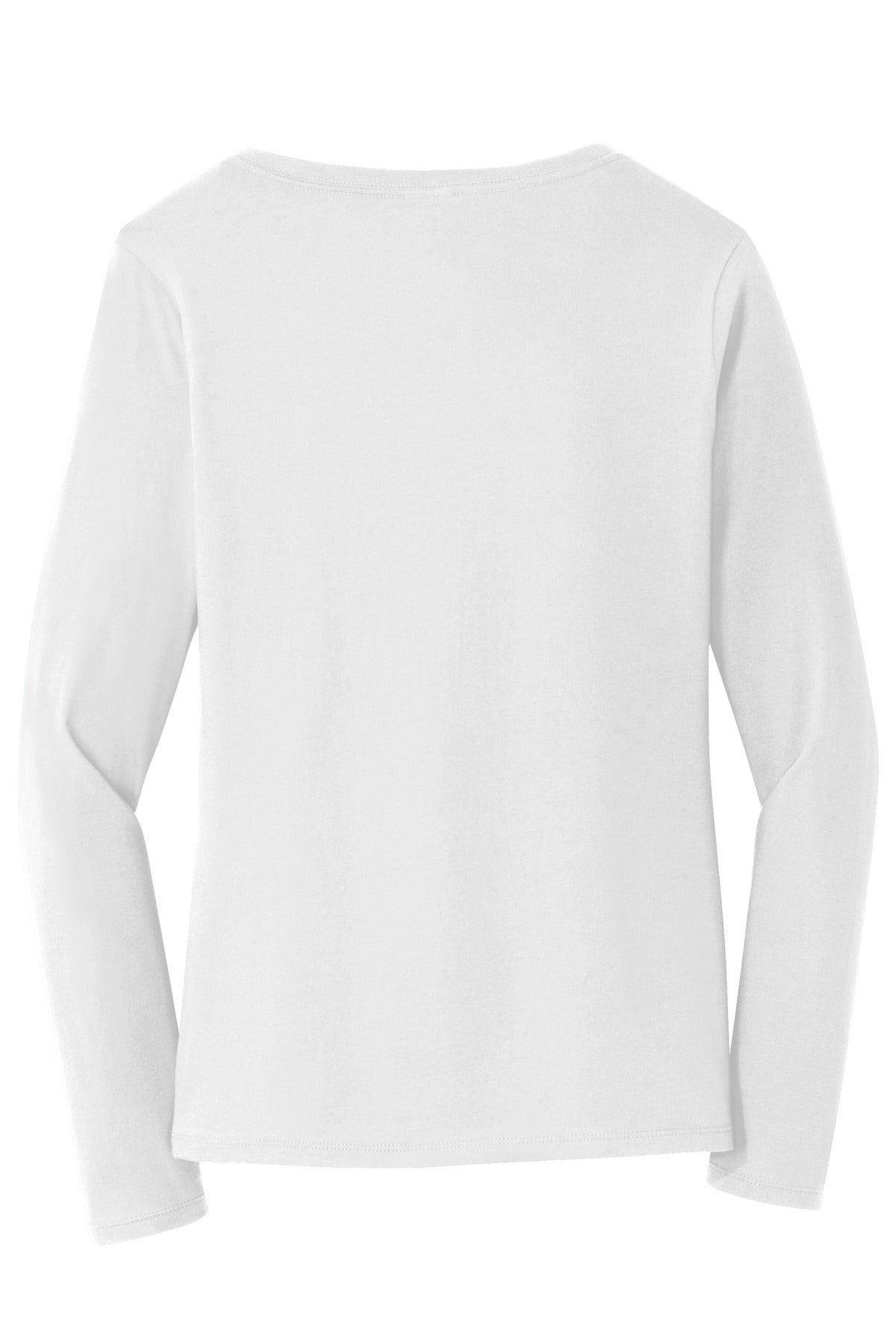 Port & Co Women's Long Sleeve Fan Favorite V-Neck Tee - White