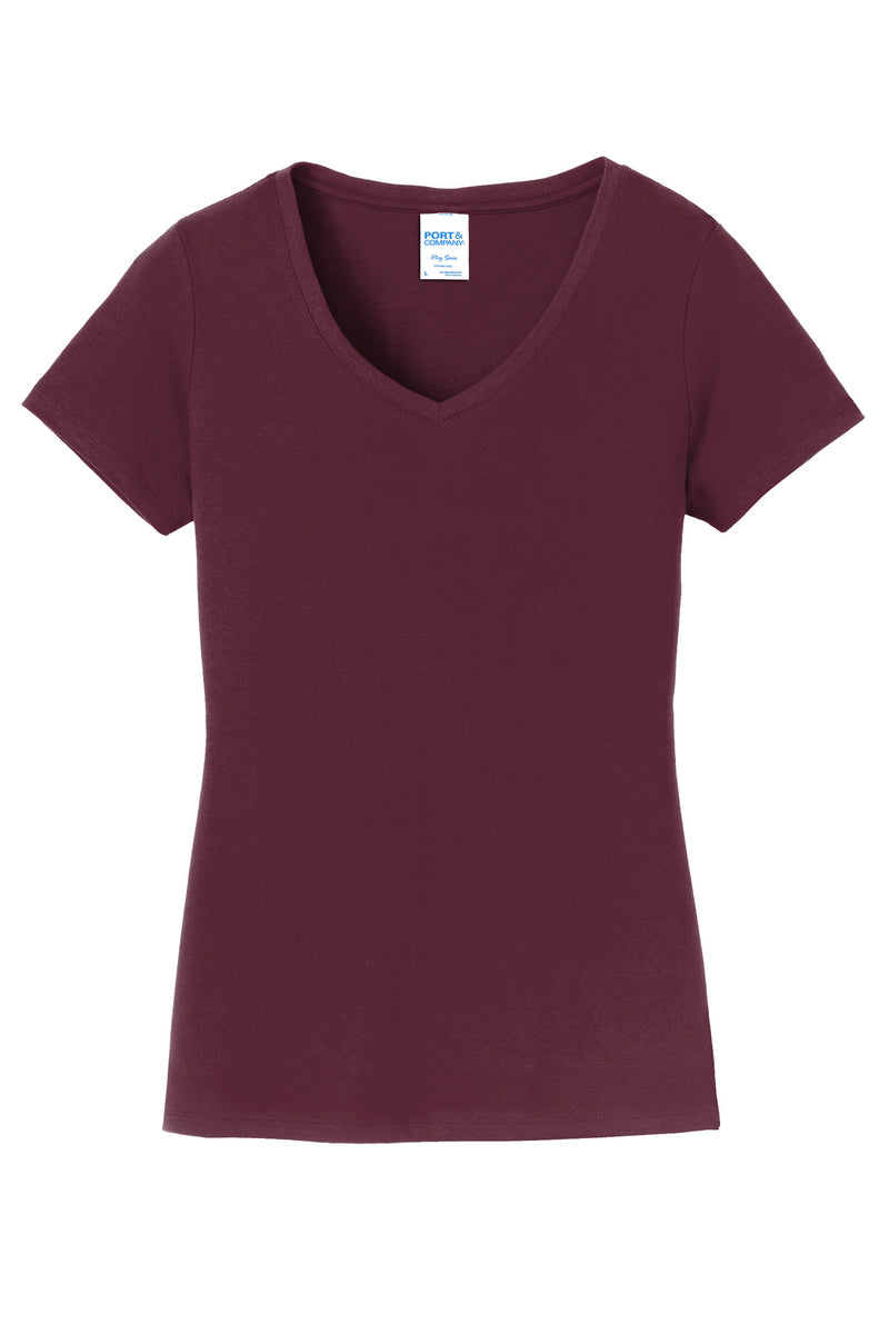 Port & Co Women's Fan Favorite V-Neck Tee - Athletic Maroon