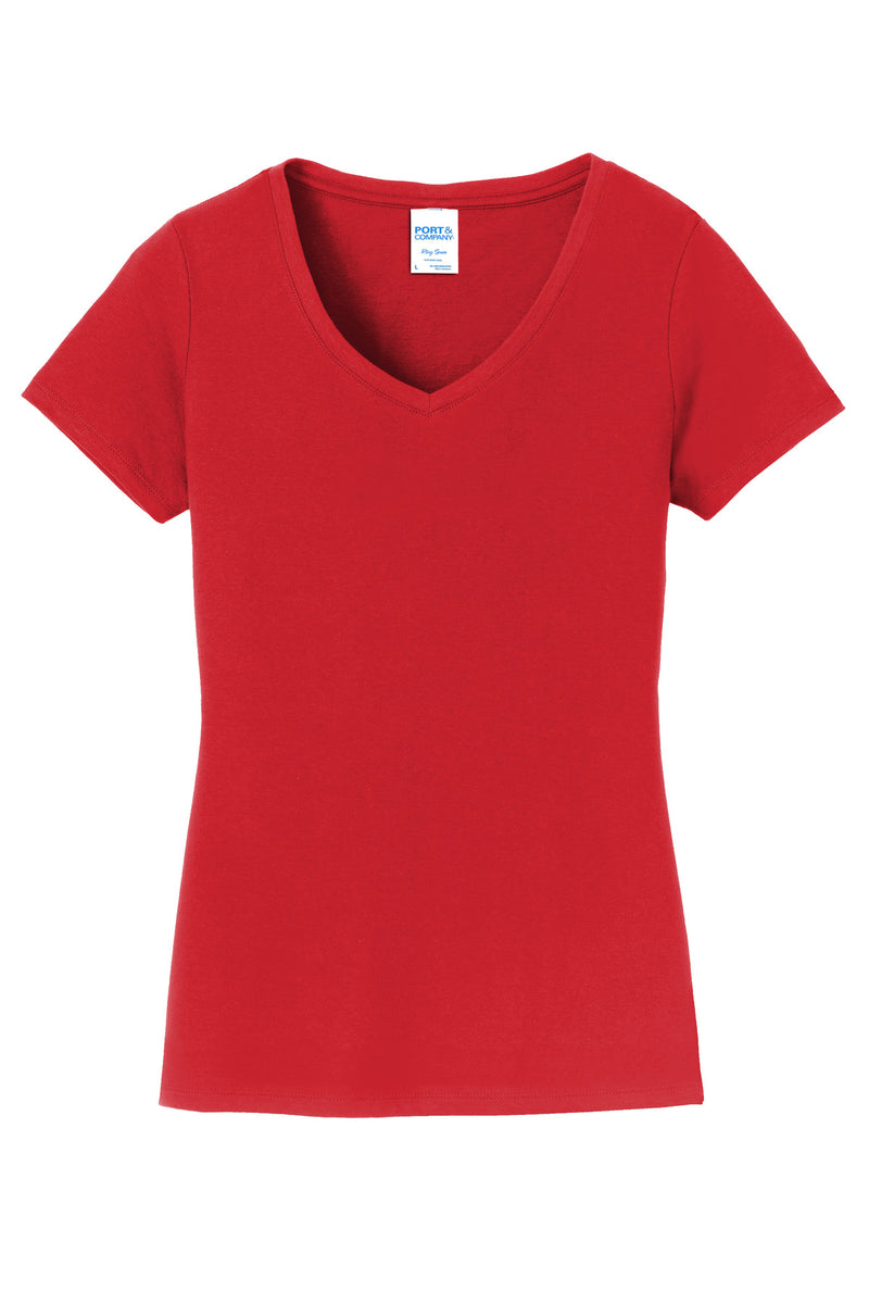Port & Co Women's Fan Favorite V-Neck Tee - Bright Red