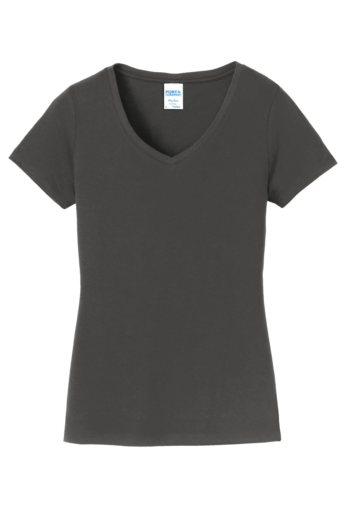 Port & Co Women's Fan Favorite V-Neck Tee - Charcoal