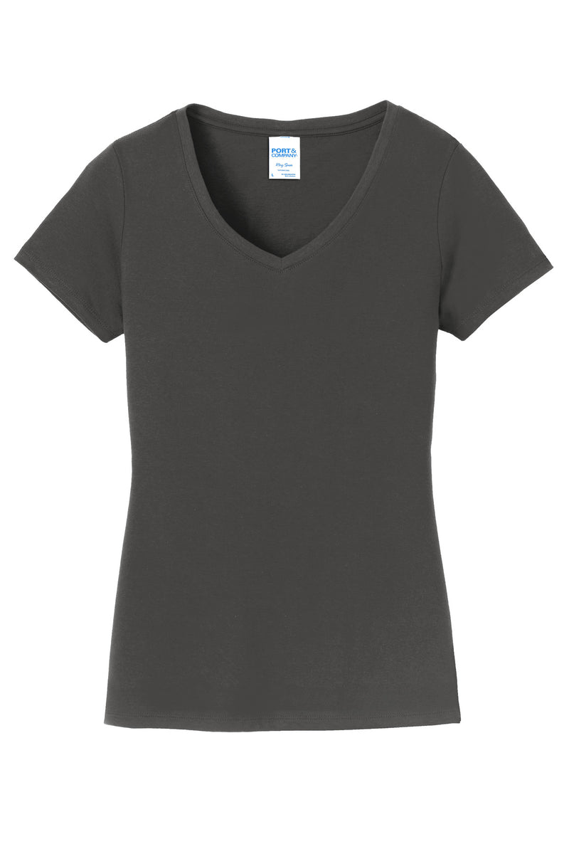 Port & Co Women's Fan Favorite V-Neck Tee - Charcoal