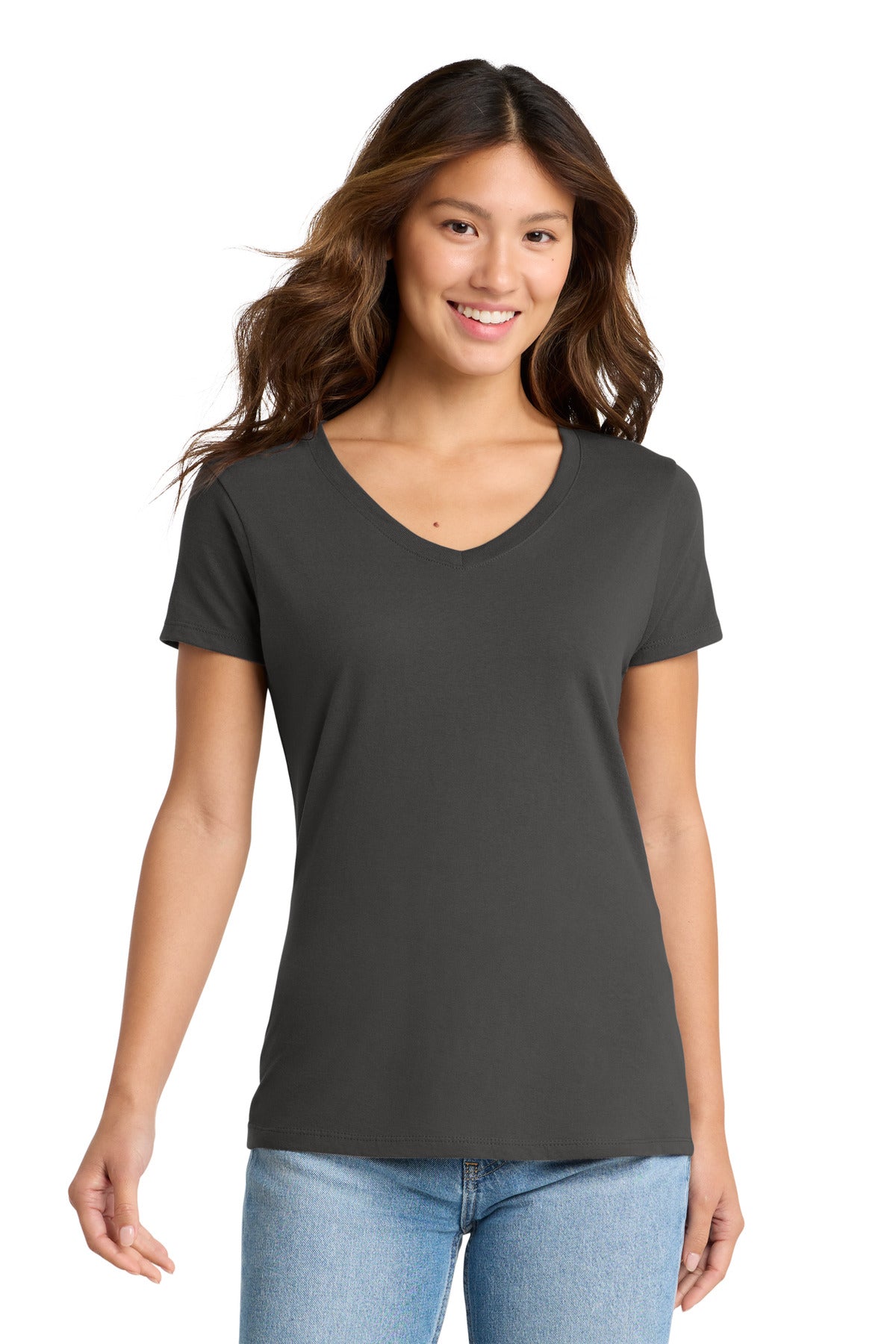 Port & Co Women's Fan Favorite V-Neck Tee - Charcoal