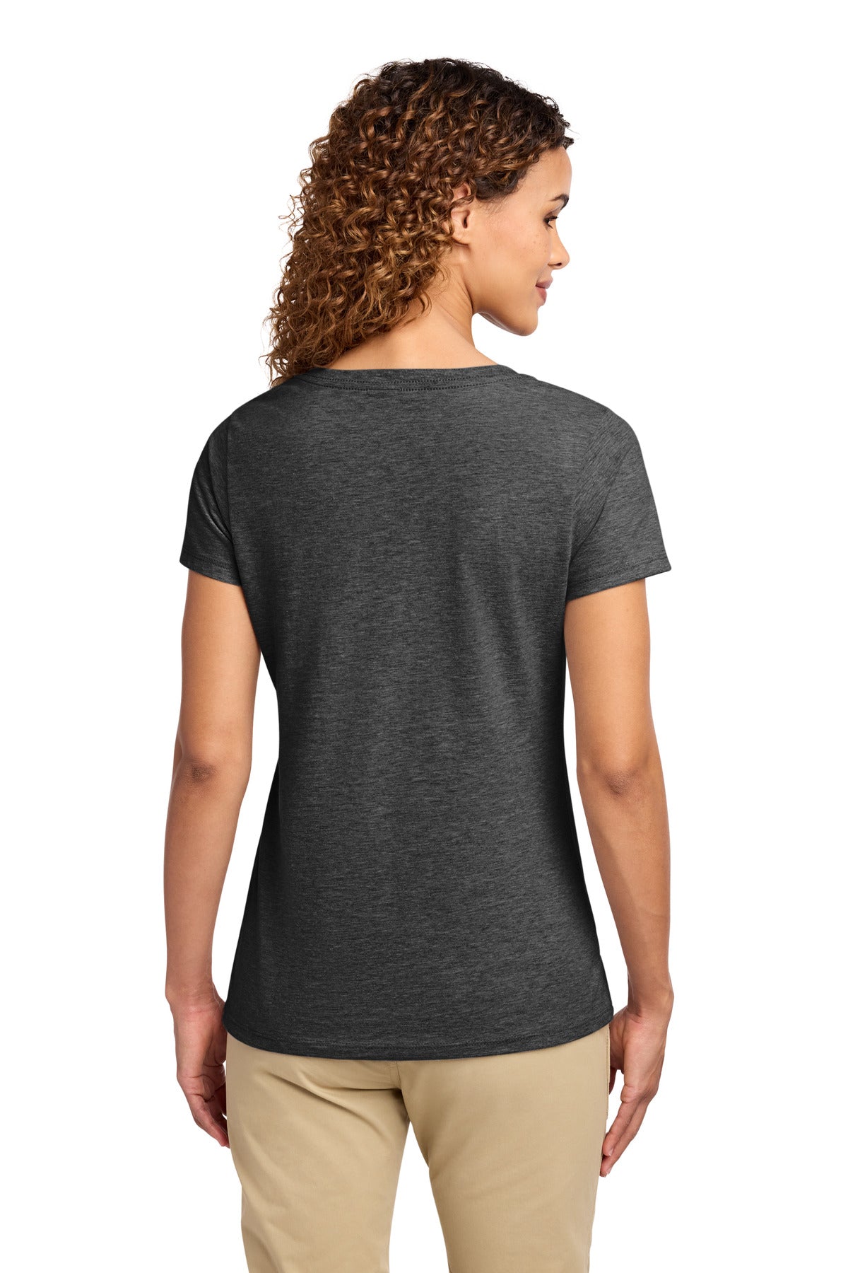 Port & Co Women's Fan Favorite V-Neck Tee - Dark Heather Grey