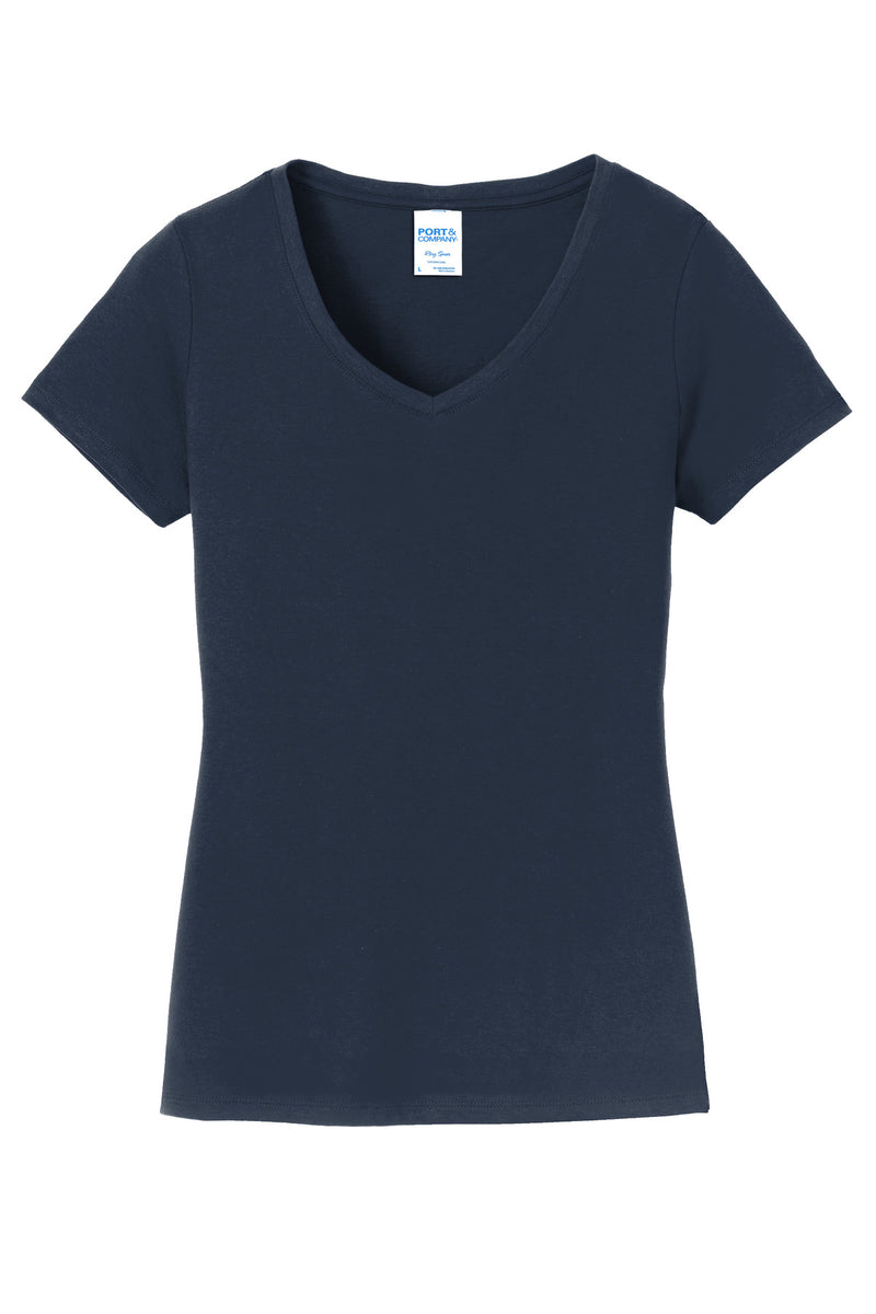 Port & Co Women's Fan Favorite V-Neck Tee - Deep Navy